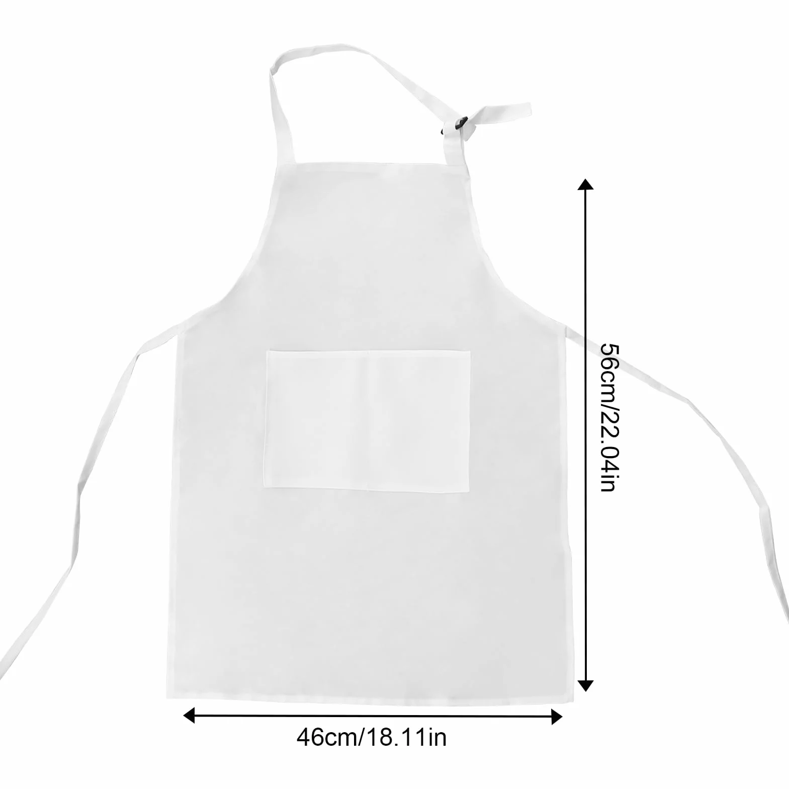 Tabliers Blancs pour Enfants Réglables 2 Poches 46 x 56 cm Lot de 2