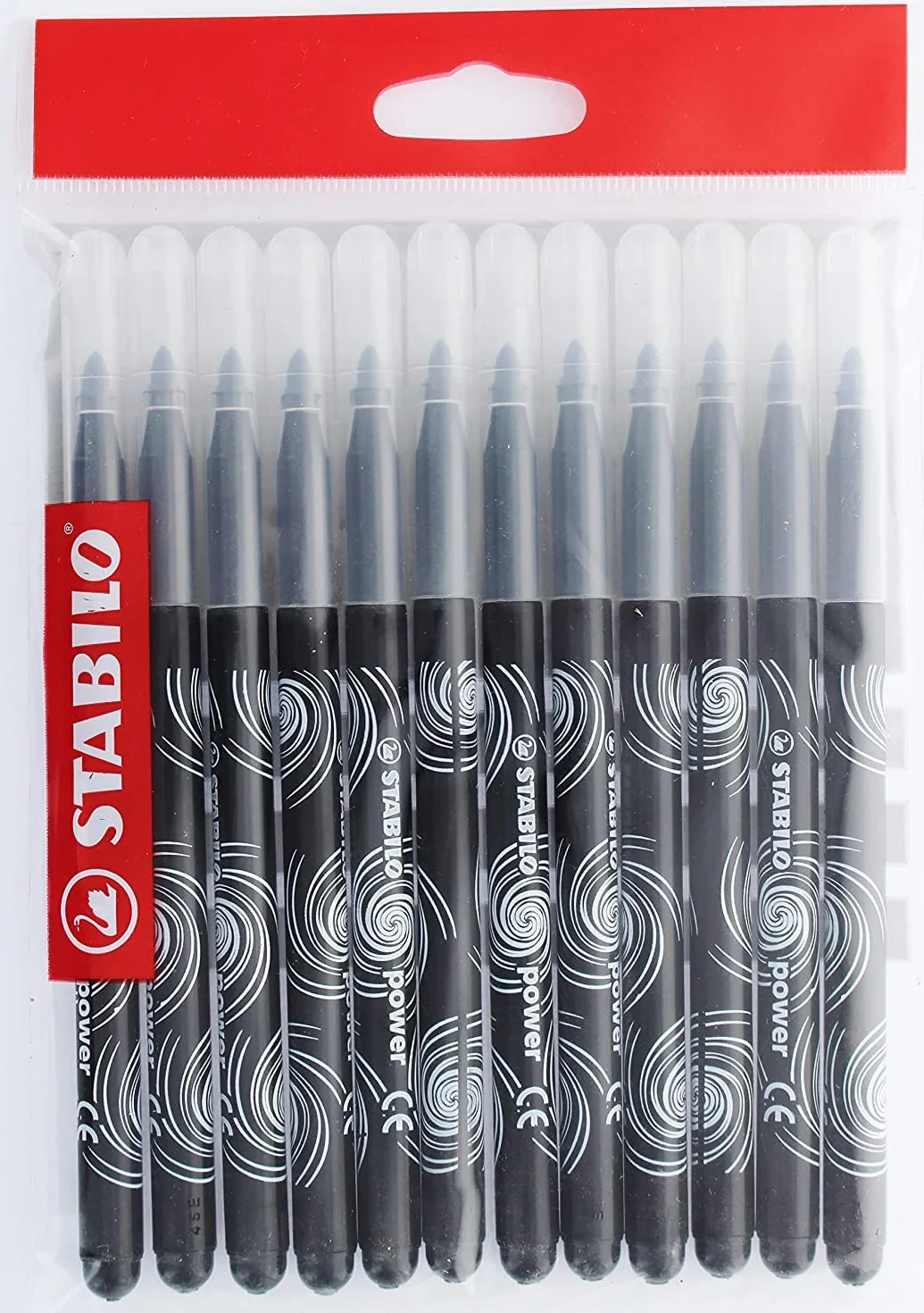STABILO power Feutre de coloriage Recharge schoolpack 12 feutres pointe moyenne Noir