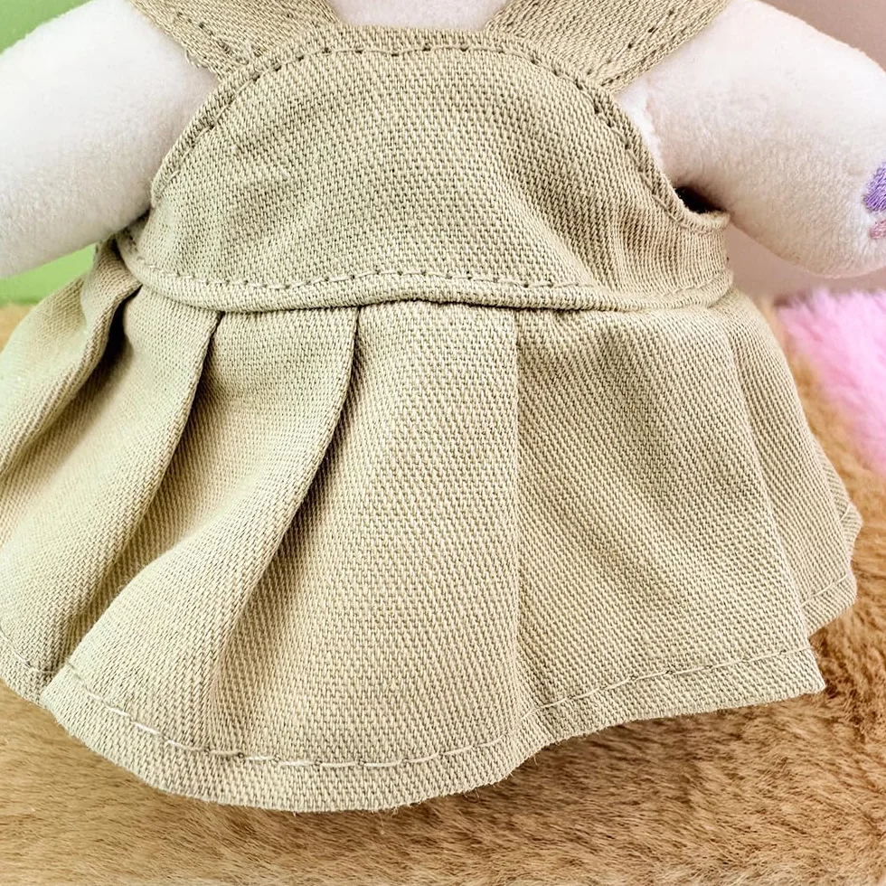 Ensemble de vêtements de poupée 15-17 cm avec épingle à cheveux et jupe porte-jarretelles, jaune