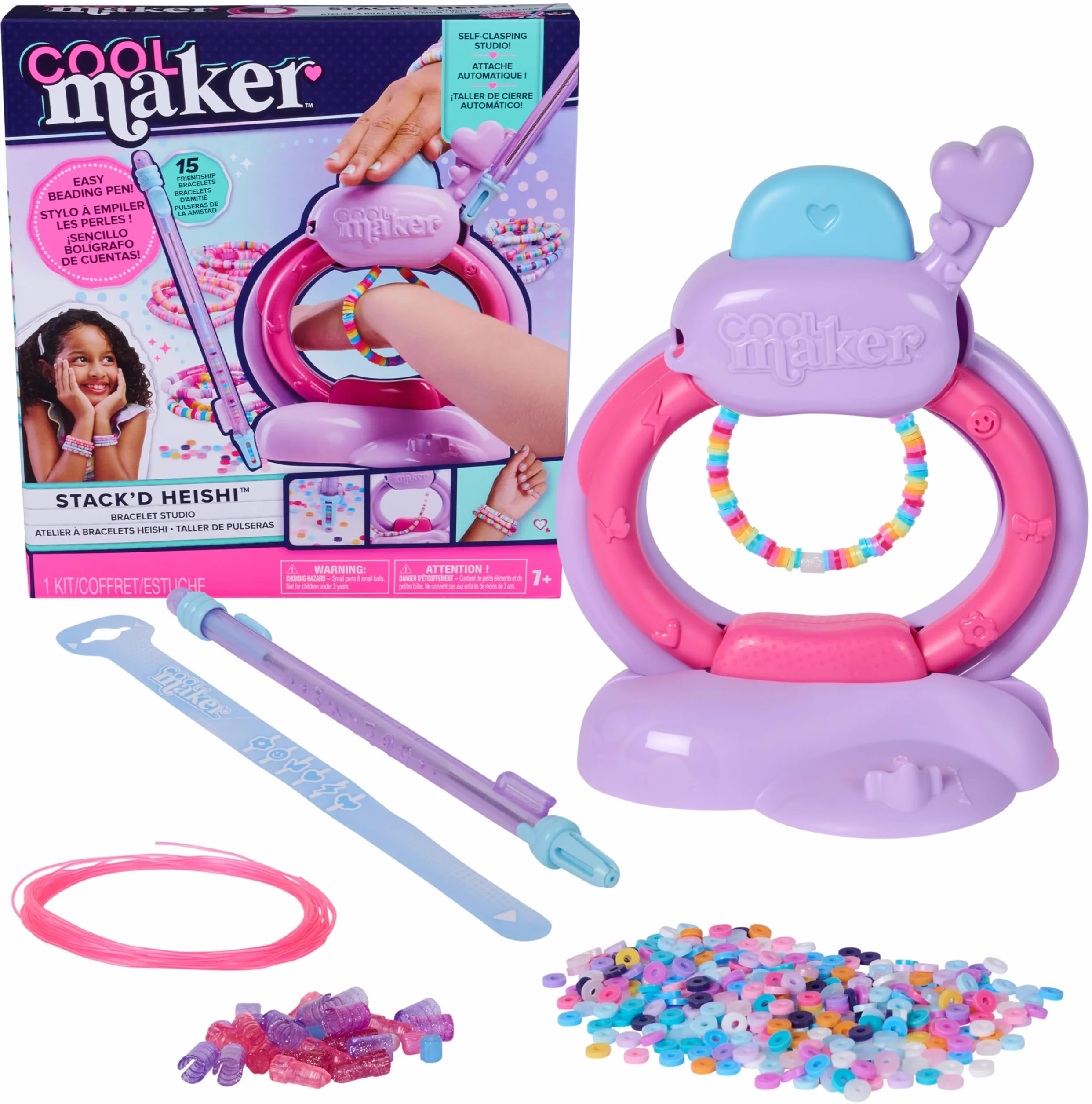 Cool Maker Atelier À Bracelets Heishi Machine Kit Bracelet Amitié 1 220 Perles Stylo À Perles Loisir Créatif Enfant 7 Ans Et +