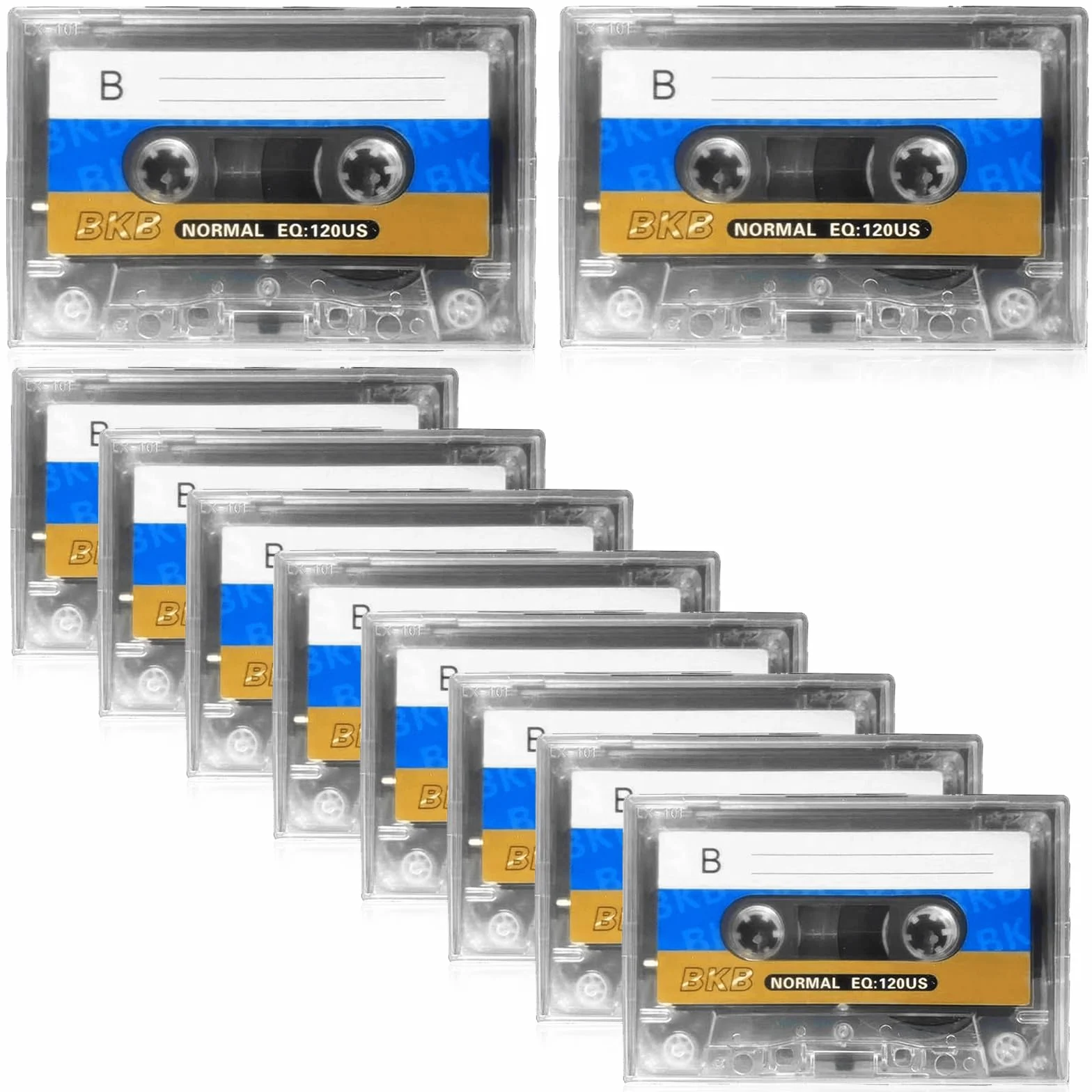 Lot de 10 cassettes audio 90 min vides faible bruit pour enregistrements