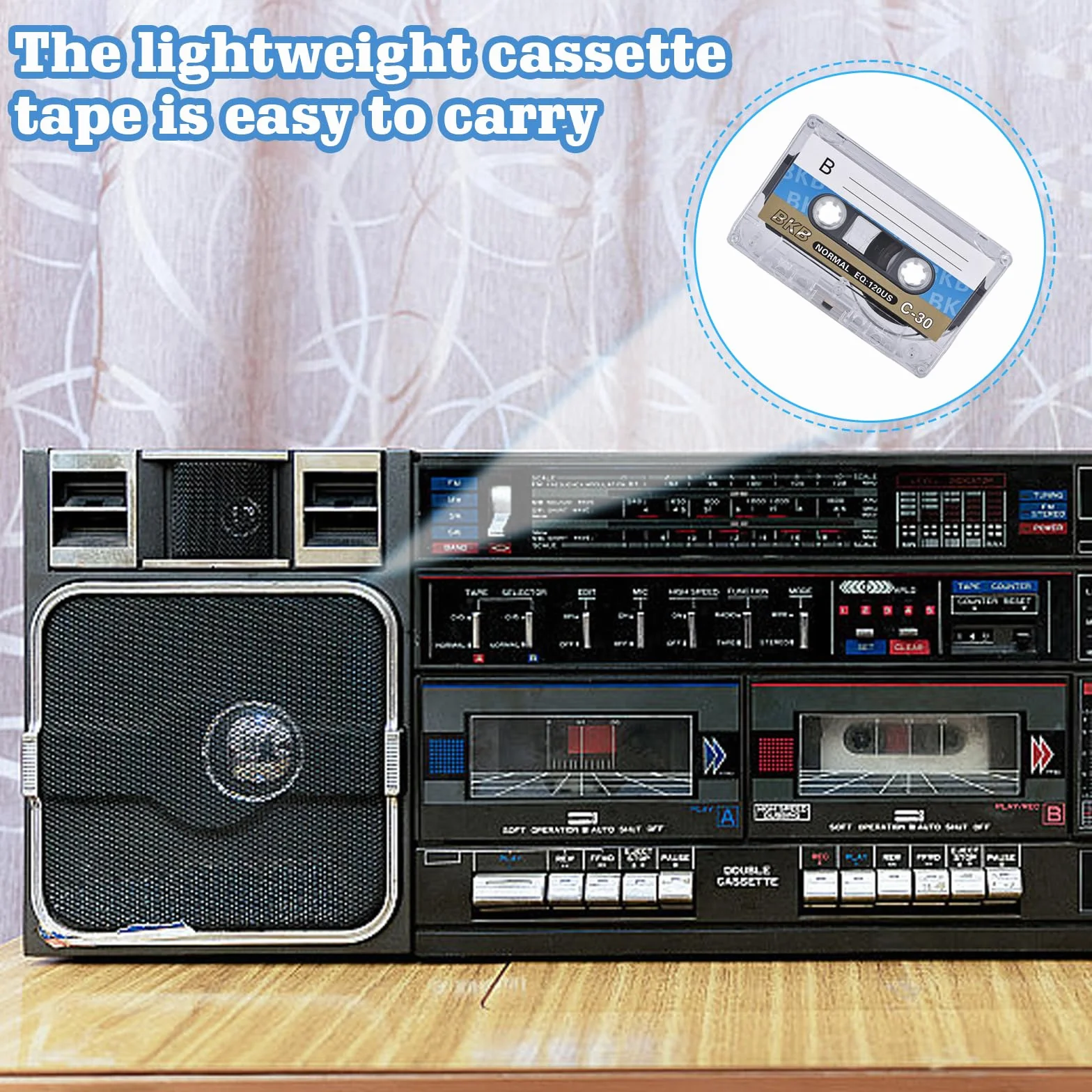 HOMURY 10 cassettes audio vides 60 minutes faible bruit étui plastique transparent