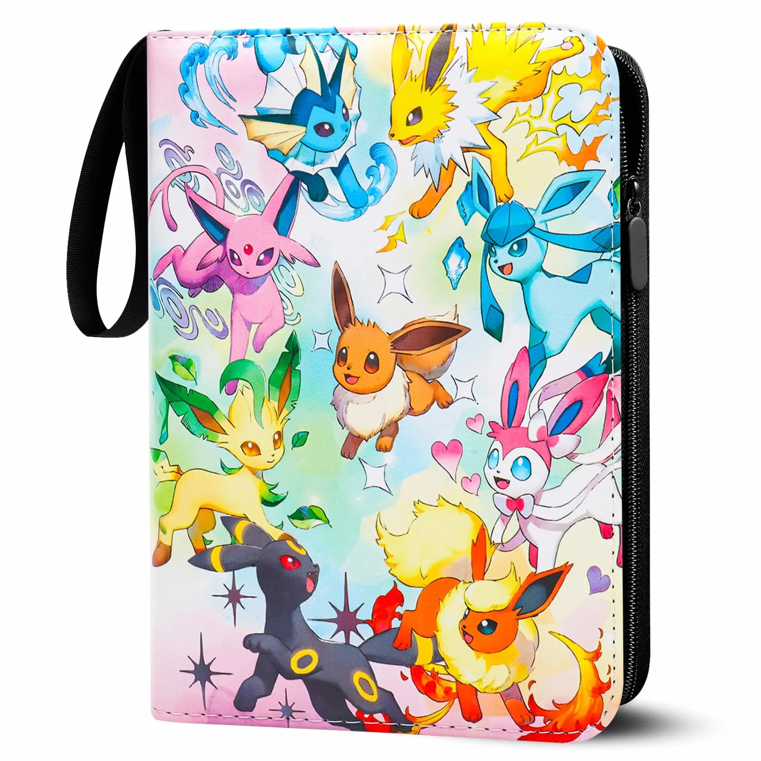 Porte Cartes en Cuir Imperméable avec Fermeture Éclair, Capacité 50 Pages 400 Cartes, Organisateur de Cartes Cadeau Garçons Filles