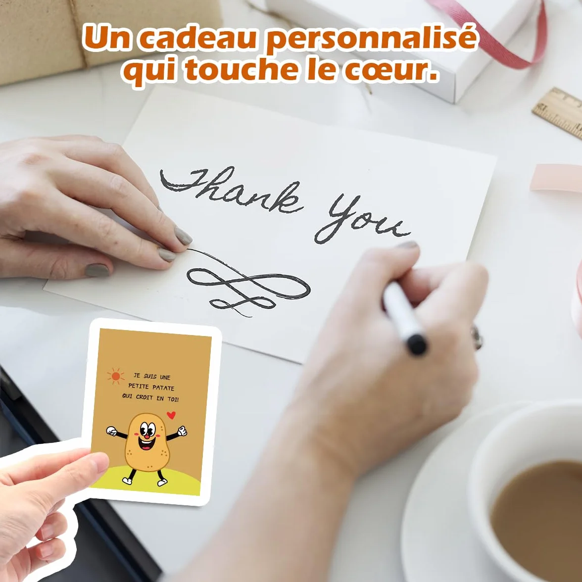Poupées de Pomme de Terre Françaises avec Porte Clés et Carte, Cadeau Original Anniversaire Homme Femme