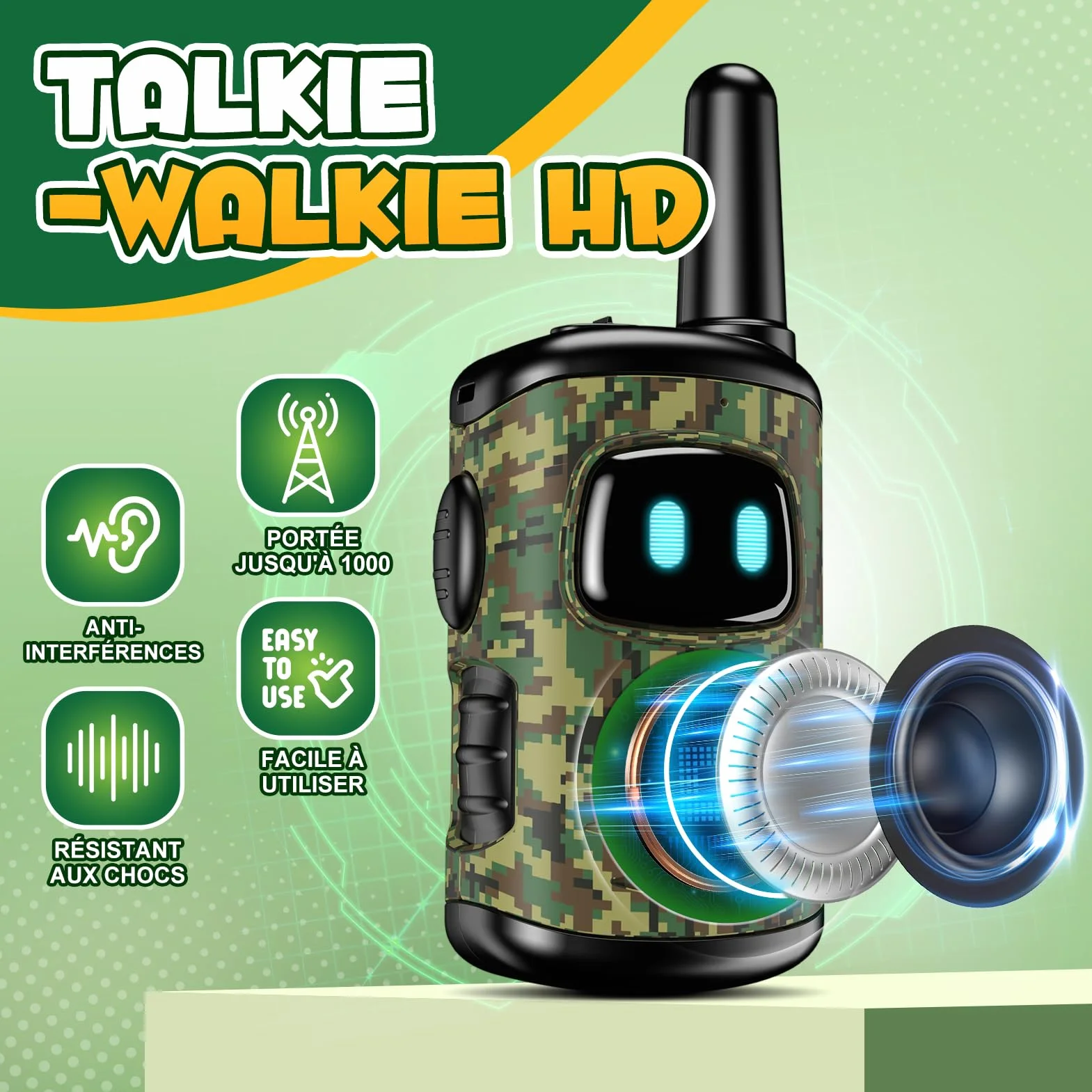 Talkie Walkie et Jumelles Enfants Kit Exploration Jouet Exterieur 3-9 Ans Garçon Fille Cadeau Noel