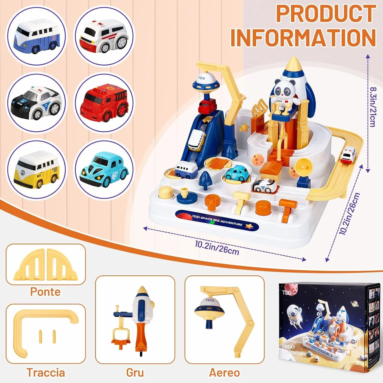 Jeu de circuit de course Montessori pour enfants 3-8 ans, voiture enfant jouet éducatif cadeau Noël anniversaire