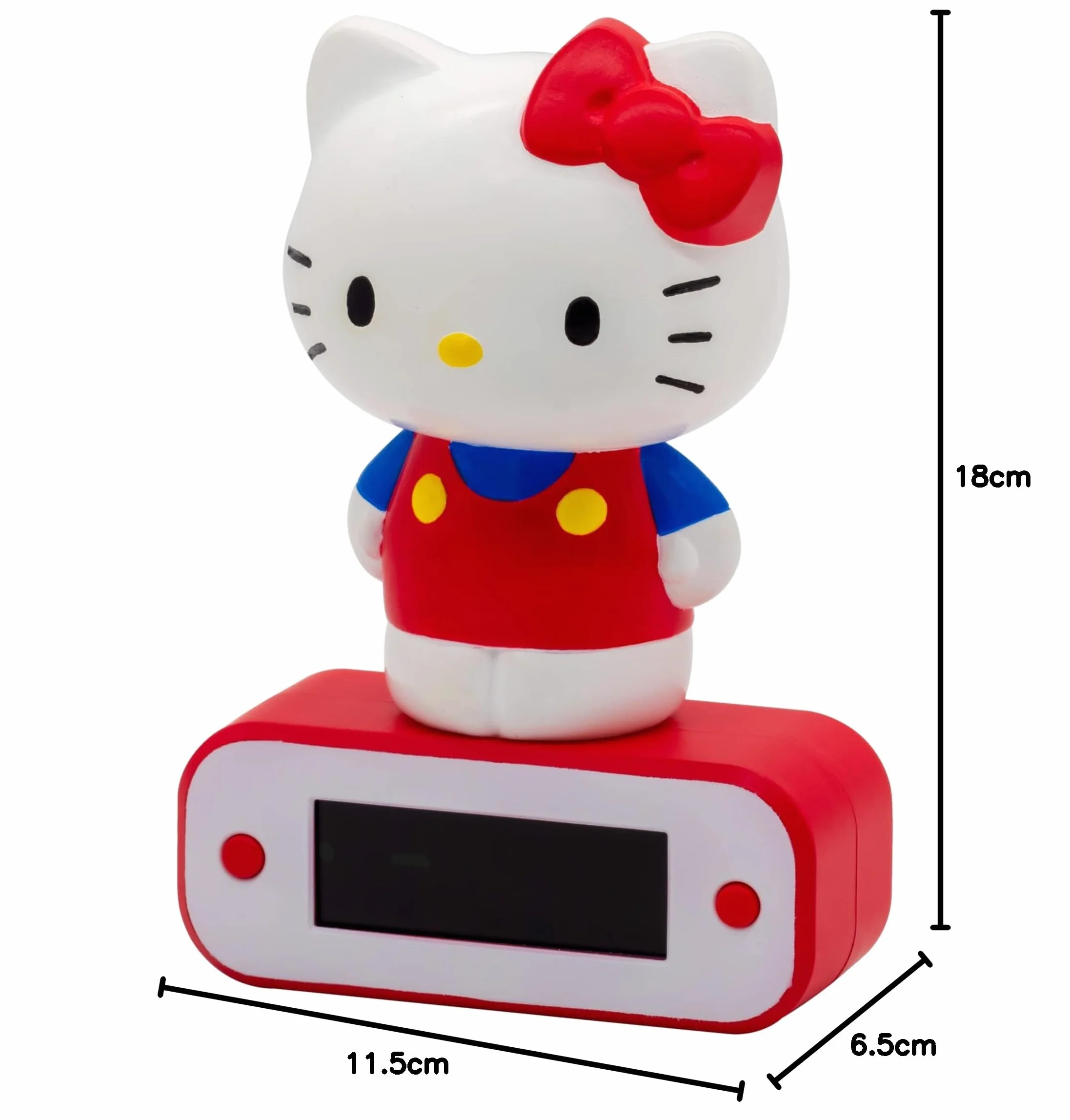 Hello Kitty Réveil Lumineux 17 cm 2 Modes d'éclairage Fonctionne avec 3 Piles AAA/Câble USB