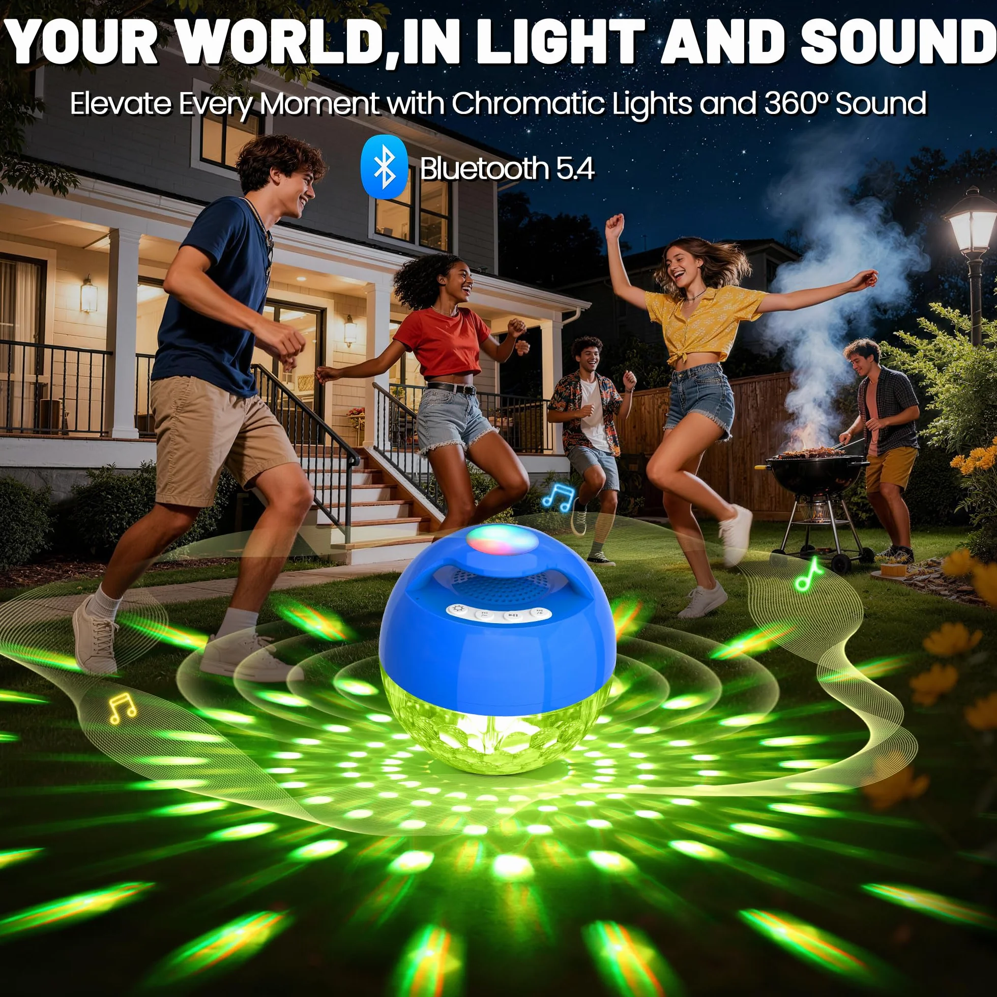 KingSom Enceinte Bluetooth Flottante IP68 Autonomie 24H Son Stéréo