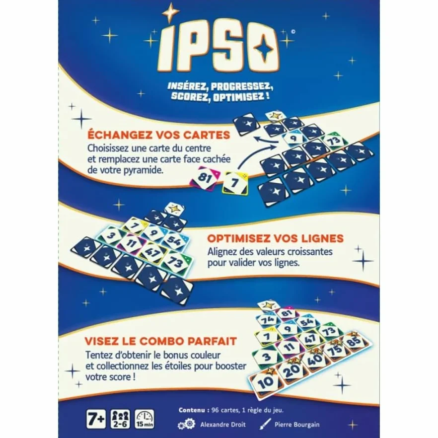 GIGAMIC IPSO Jeu de Cartes dès 7 Ans 2-6 Joueurs 15 Min Version Française