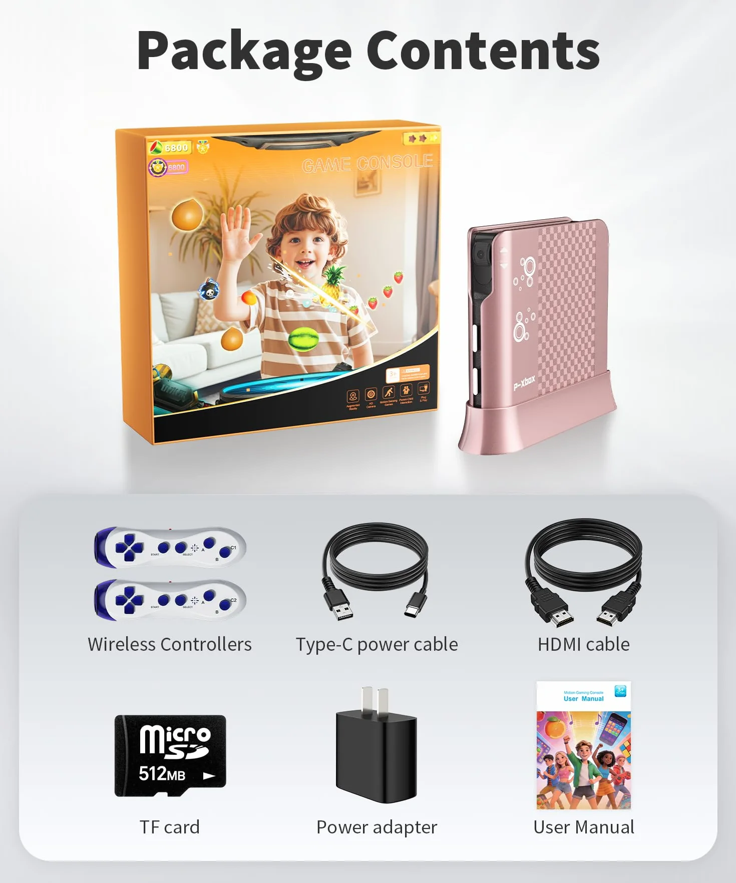 Console de Jeux pour Enfants avec Jeux de Mouvement Plug & Play pour TV, Activité Physique en Intérieur