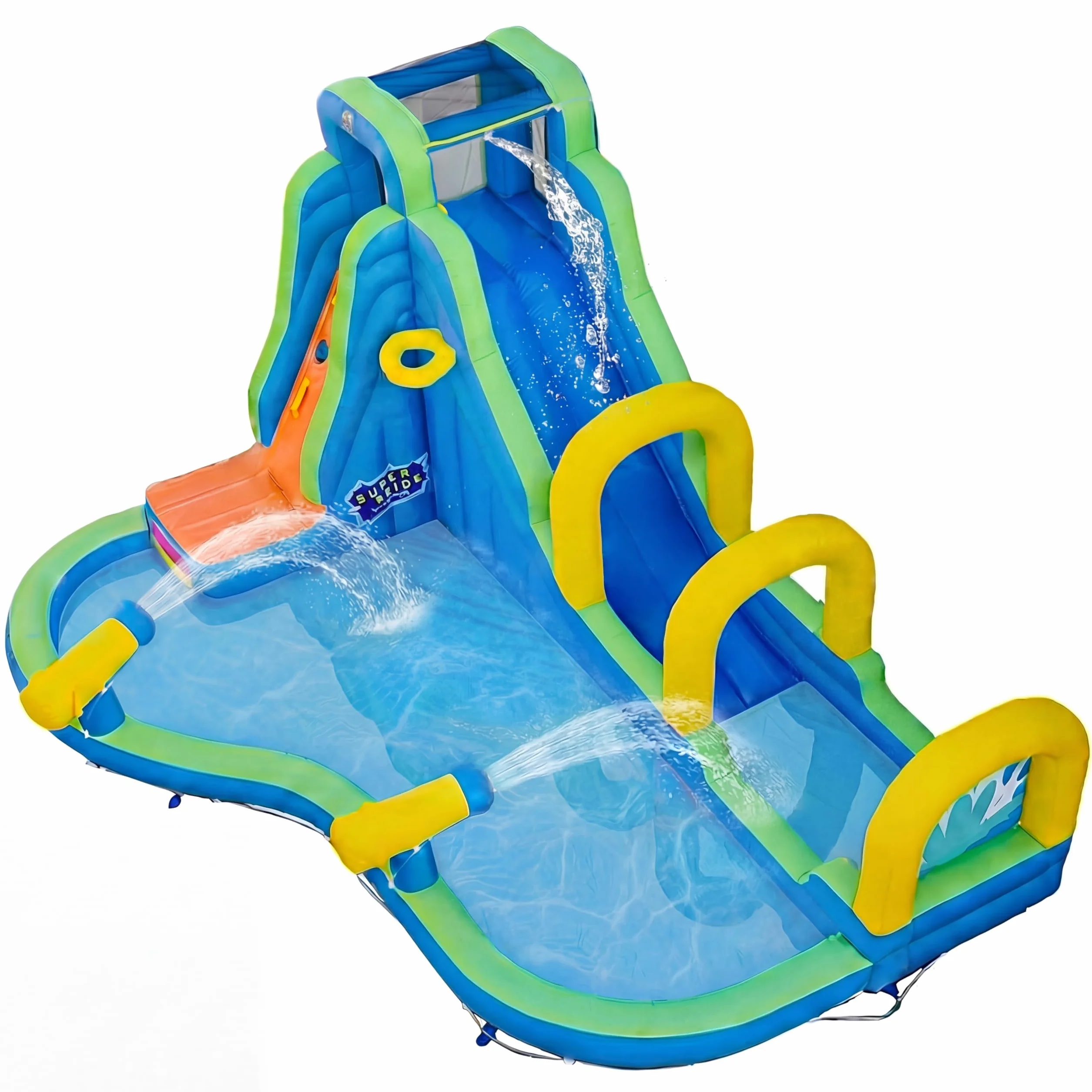 GIANTEX Château Gonflable avec Toboggan Aquatique, Aire de Jeux Gonflable pour Enfants 3-12 Ans