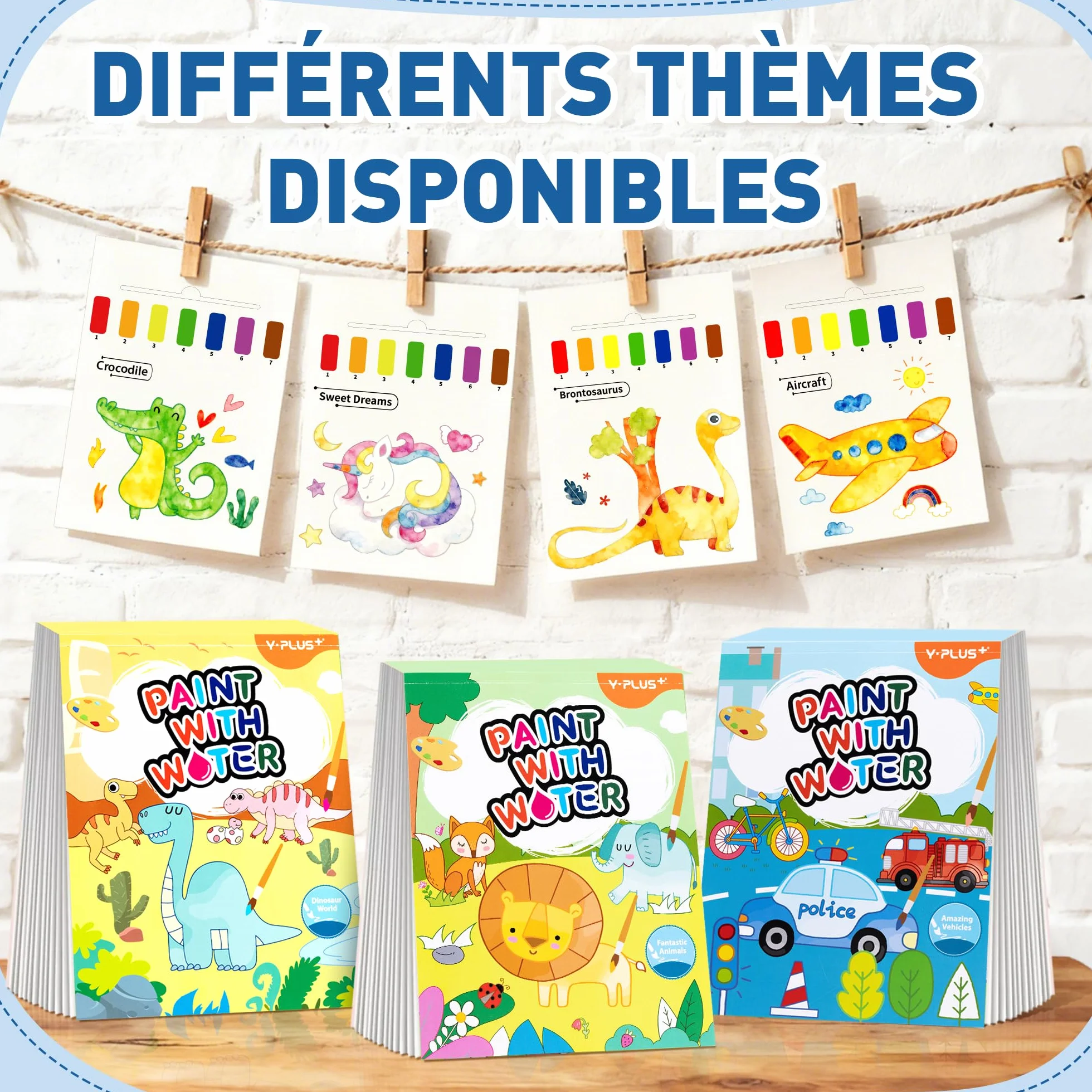 YPLUS Peinture avec Livres d'Eau pour Tout-Petits, Papier Aquarelle Enfants 1-4 Ans, Cadeau Artisanat avec Pinceau - Animaux