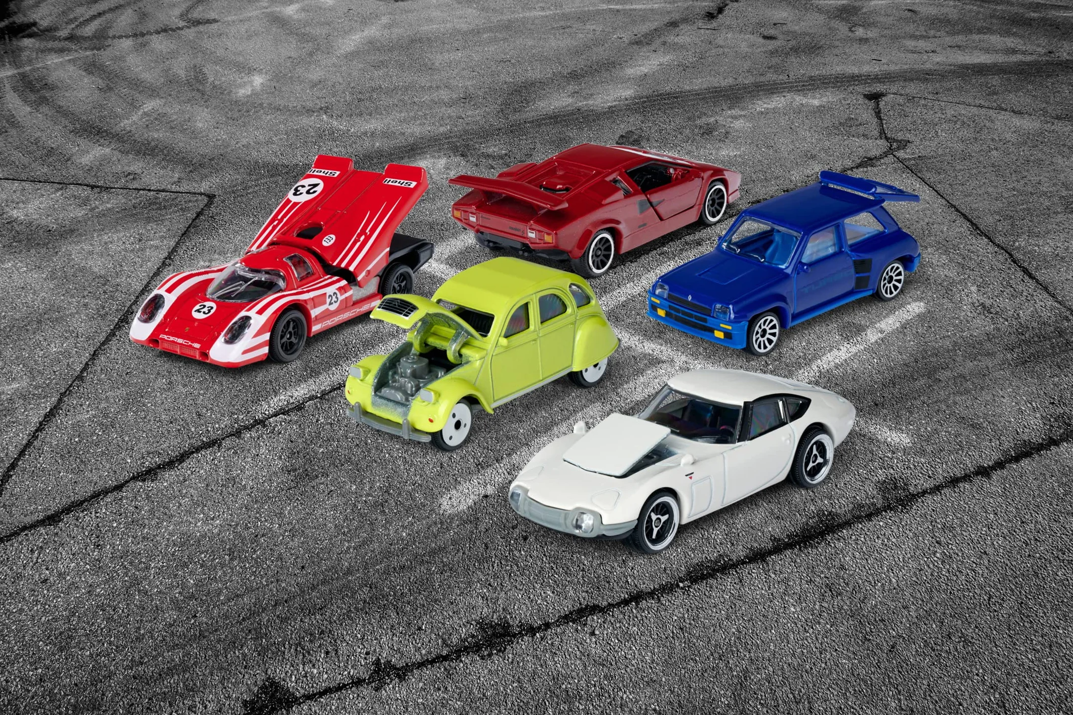 Smoby Majorette Vintage Giftpack Voitures Miniatures en Métal Coffret 5 Véhicules 1/64ème