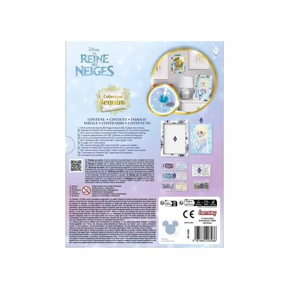 Lansay Collection Sequins Elsa Reine des Neiges Kit Création Tableau Frozen Activités Manuelles Enfants 7 Ans