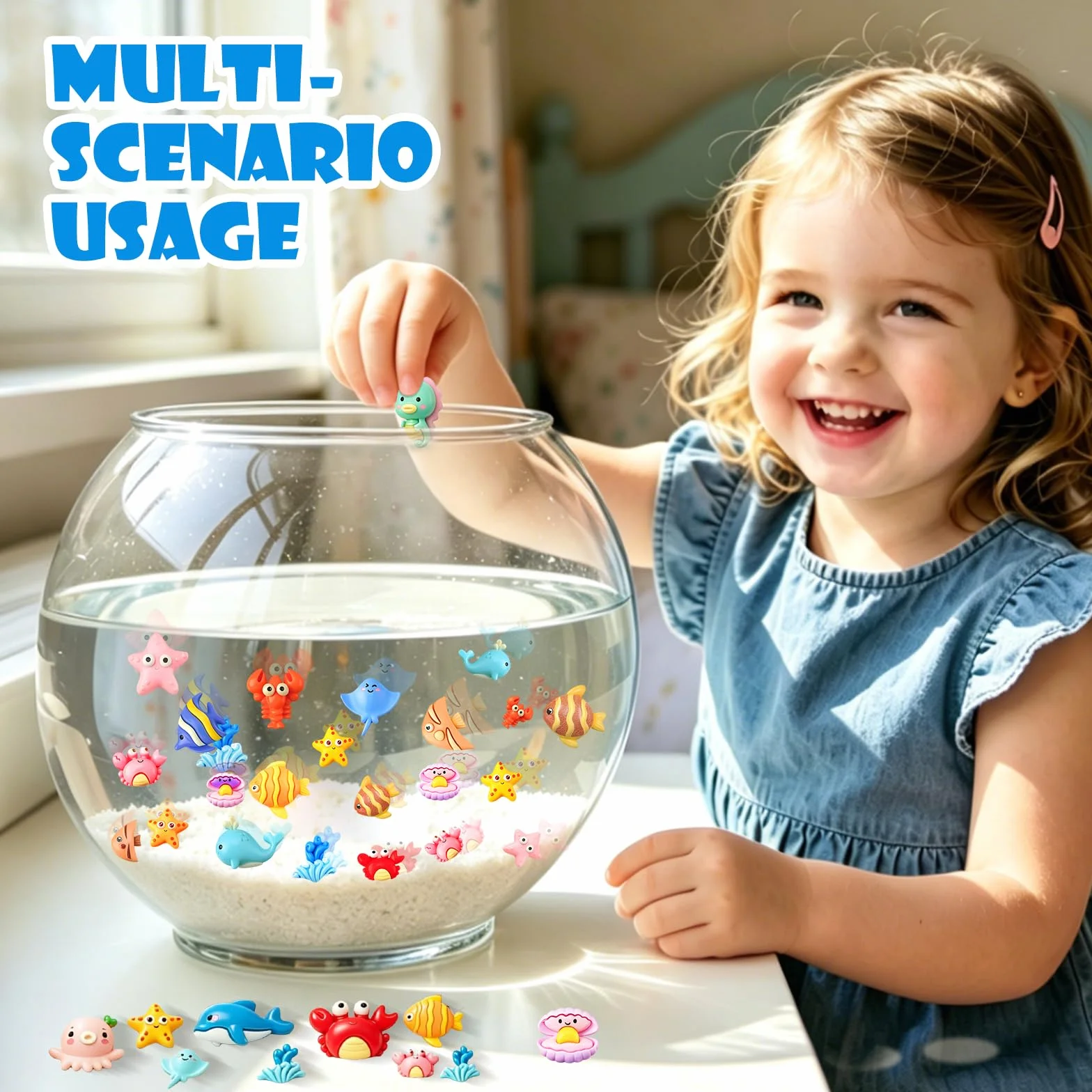 Figurines Animaux Marins Miniature 25 Pièces pour Aquariums Bocal à Poissons