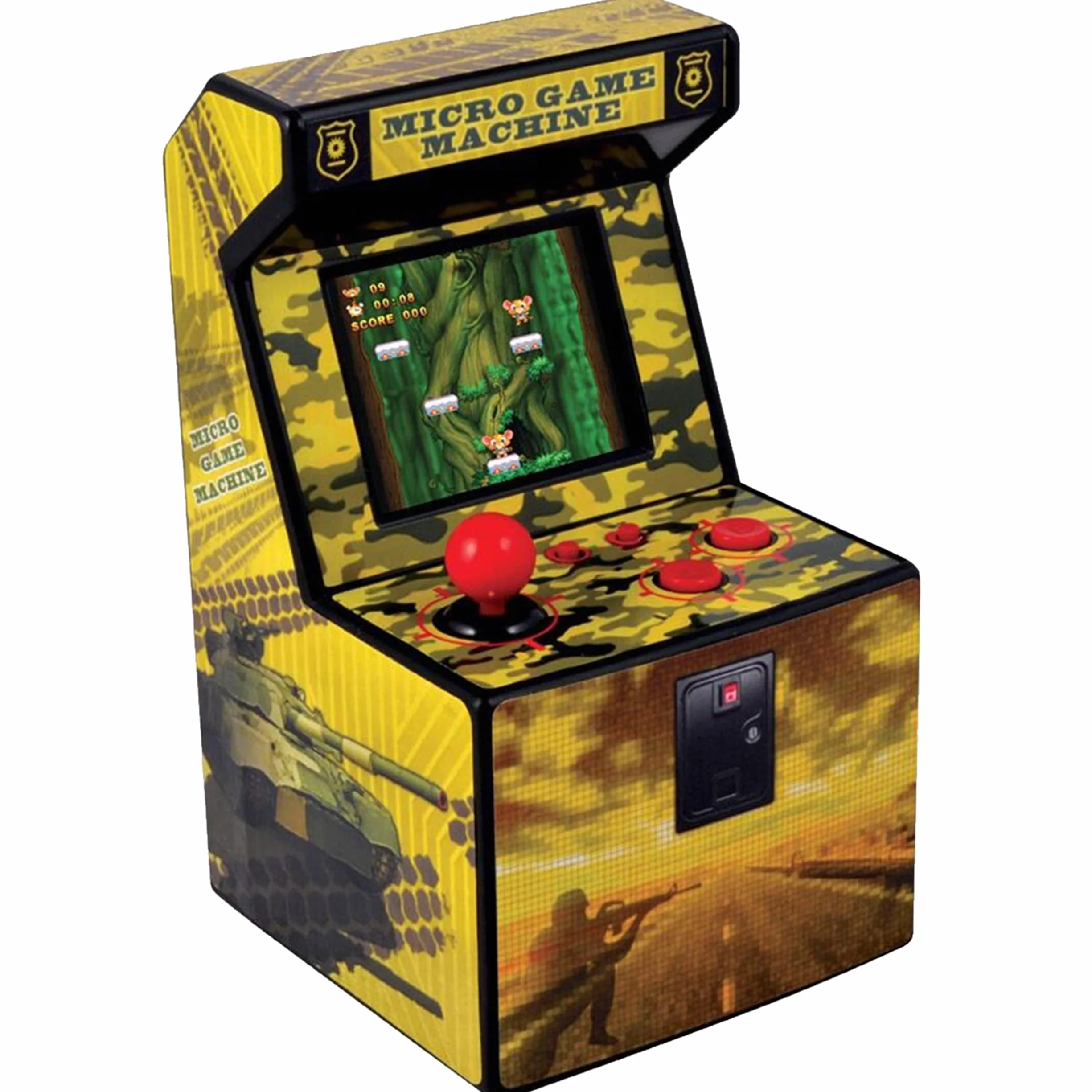 ITAL Mini Arcade Retro Borne Portable Geek 250 Jeux Intégrés 16 Bits Gadget Cadeau Enfants Adultes Jaune