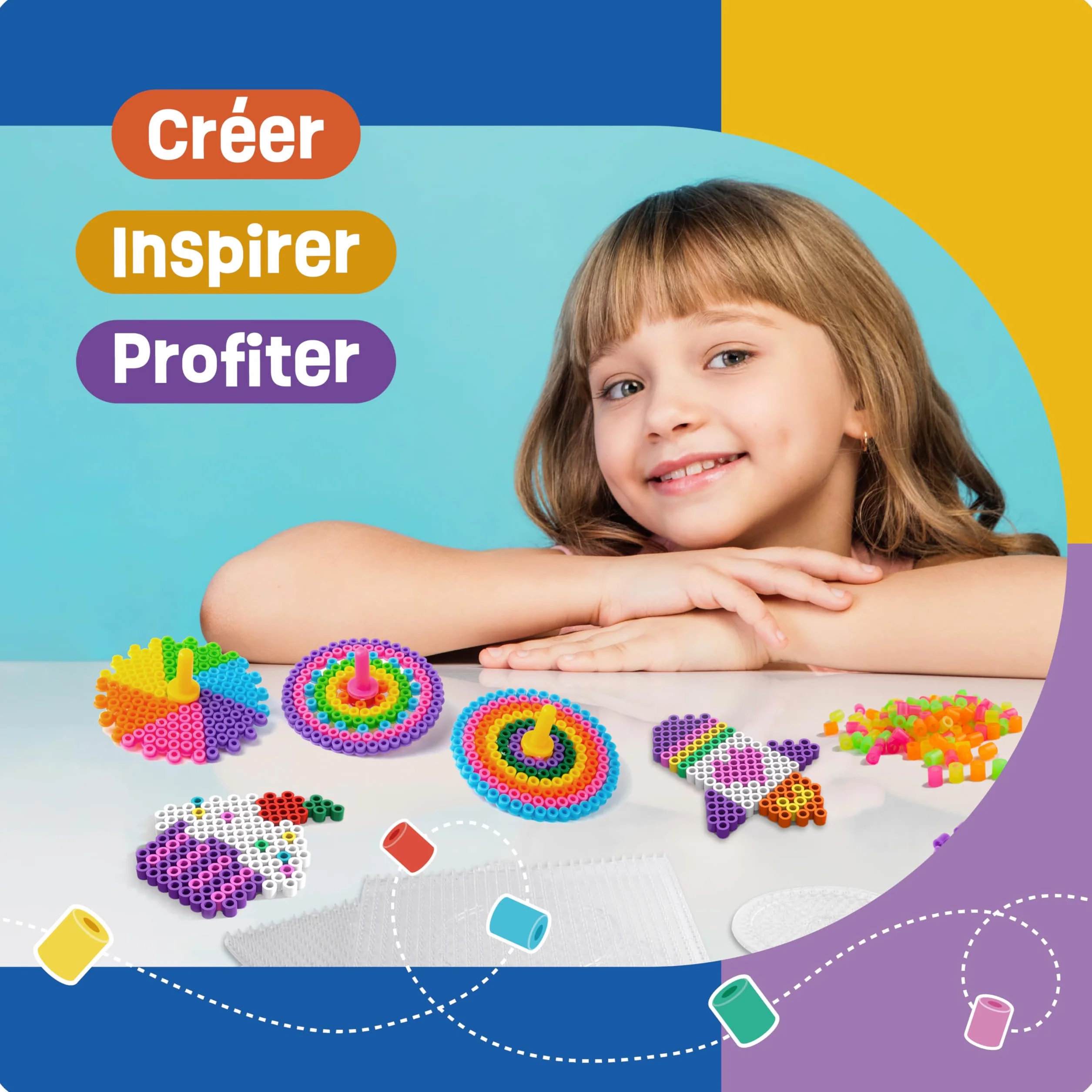 Smowo® Lot de 10 000 perles à repasser 5mm 15 couleurs XXL avec plaques et accessoires