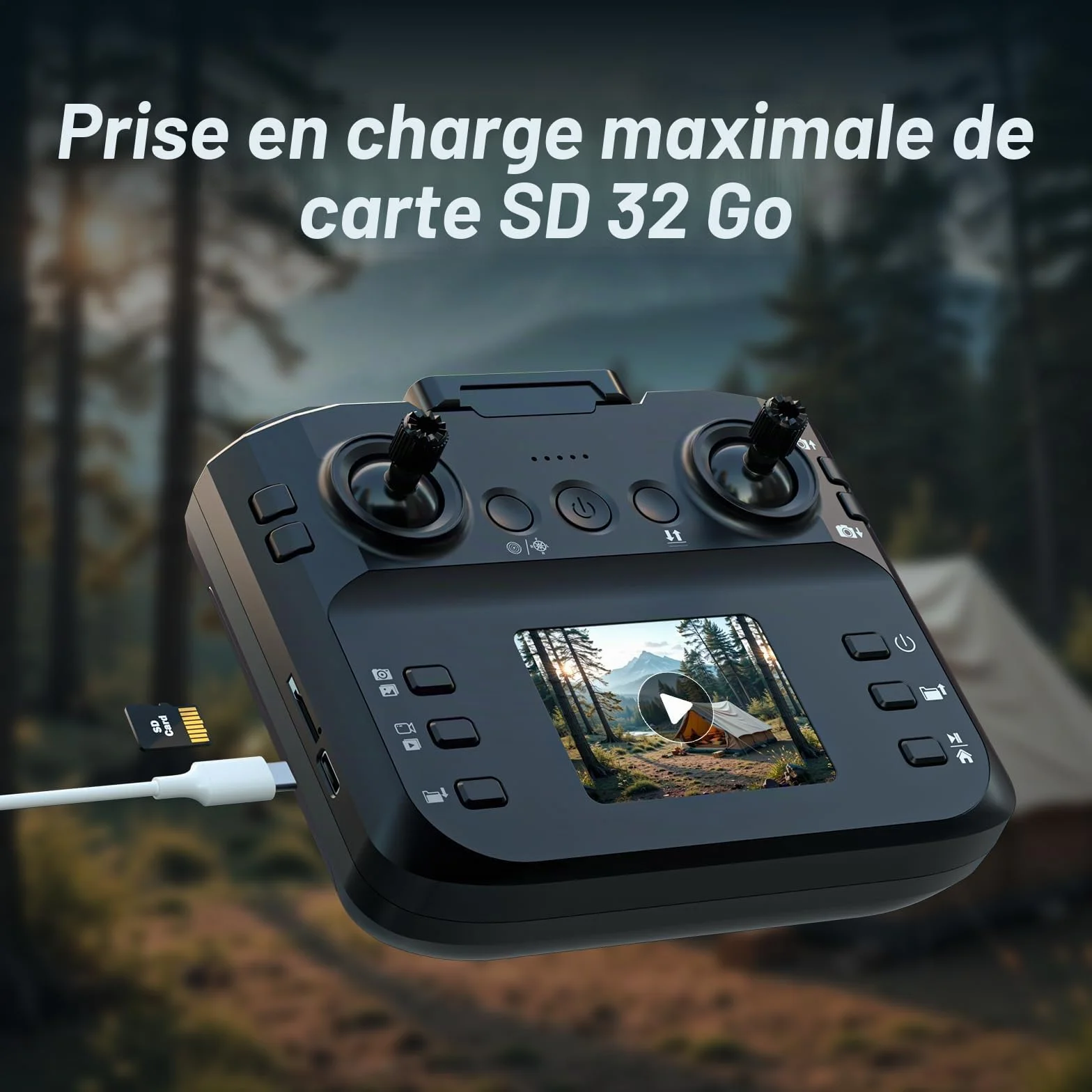 F417PRO Drone avec Caméra 1080P, Mini Drone Double Objectif 90°, LED, Flux Optique, Batterie Modulaire, Sacoche