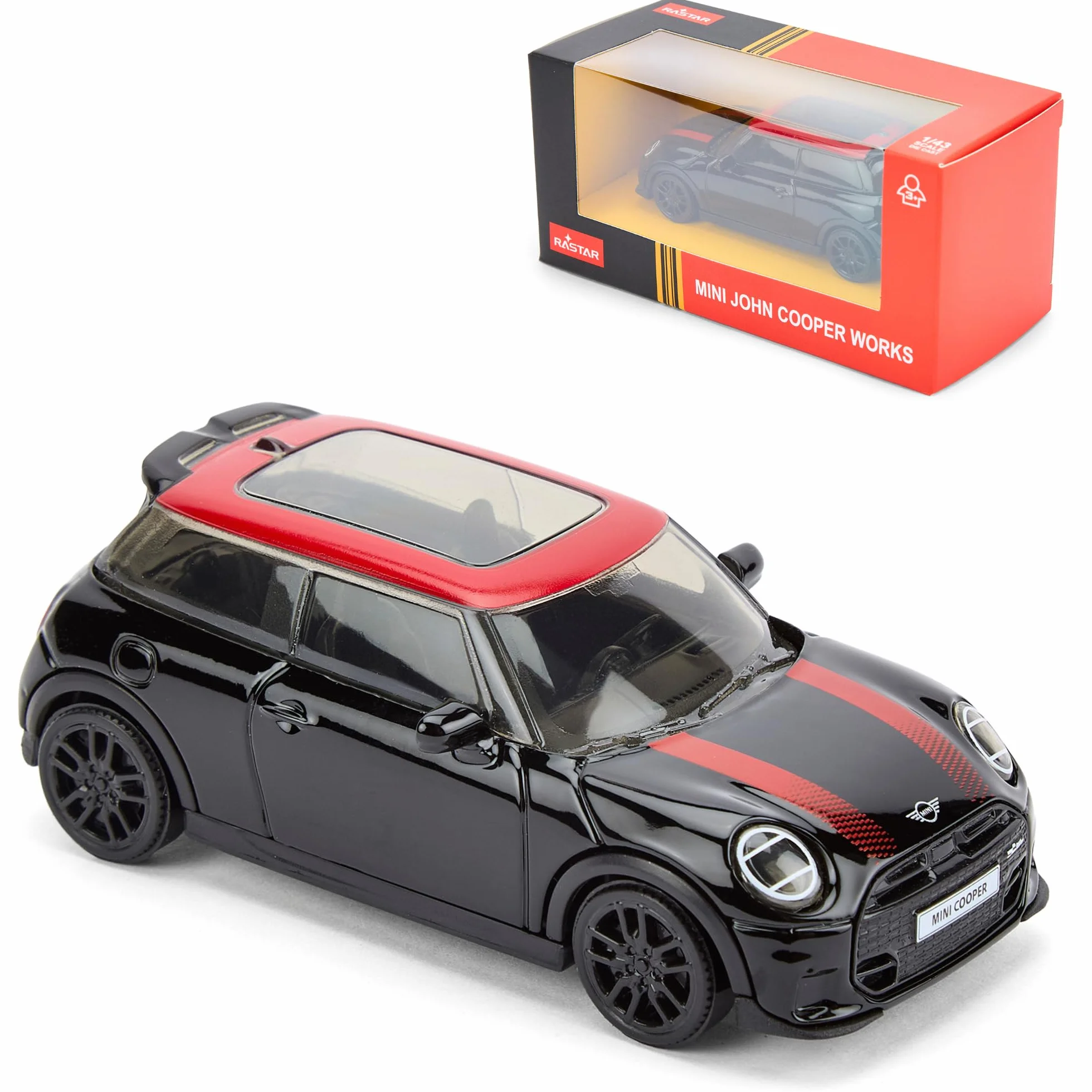 Mini John Cooper Works Voiture miniature 1:43 Noir Édition collection sous licence officielle