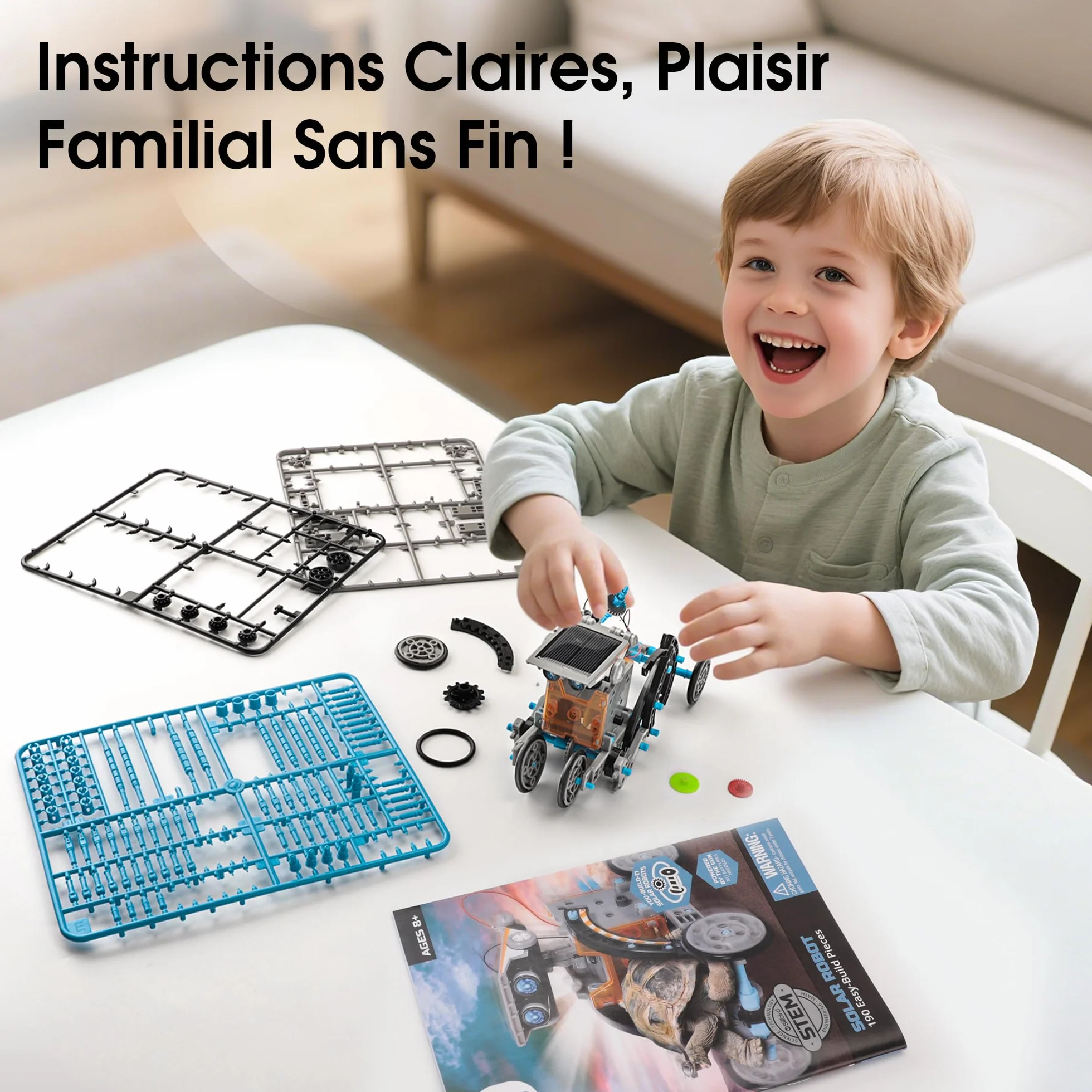 VEPOWER Robot Solaire 12 en 1 Jouet Enfant STEM Jeux de Construction DIY Science Éducatif Kit 190 Pièces