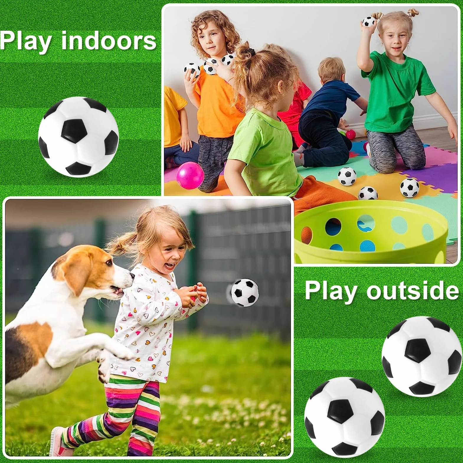 Mini Ballon Football 12 Pièces, Balles en Mousse Anti Stress, Softball Football