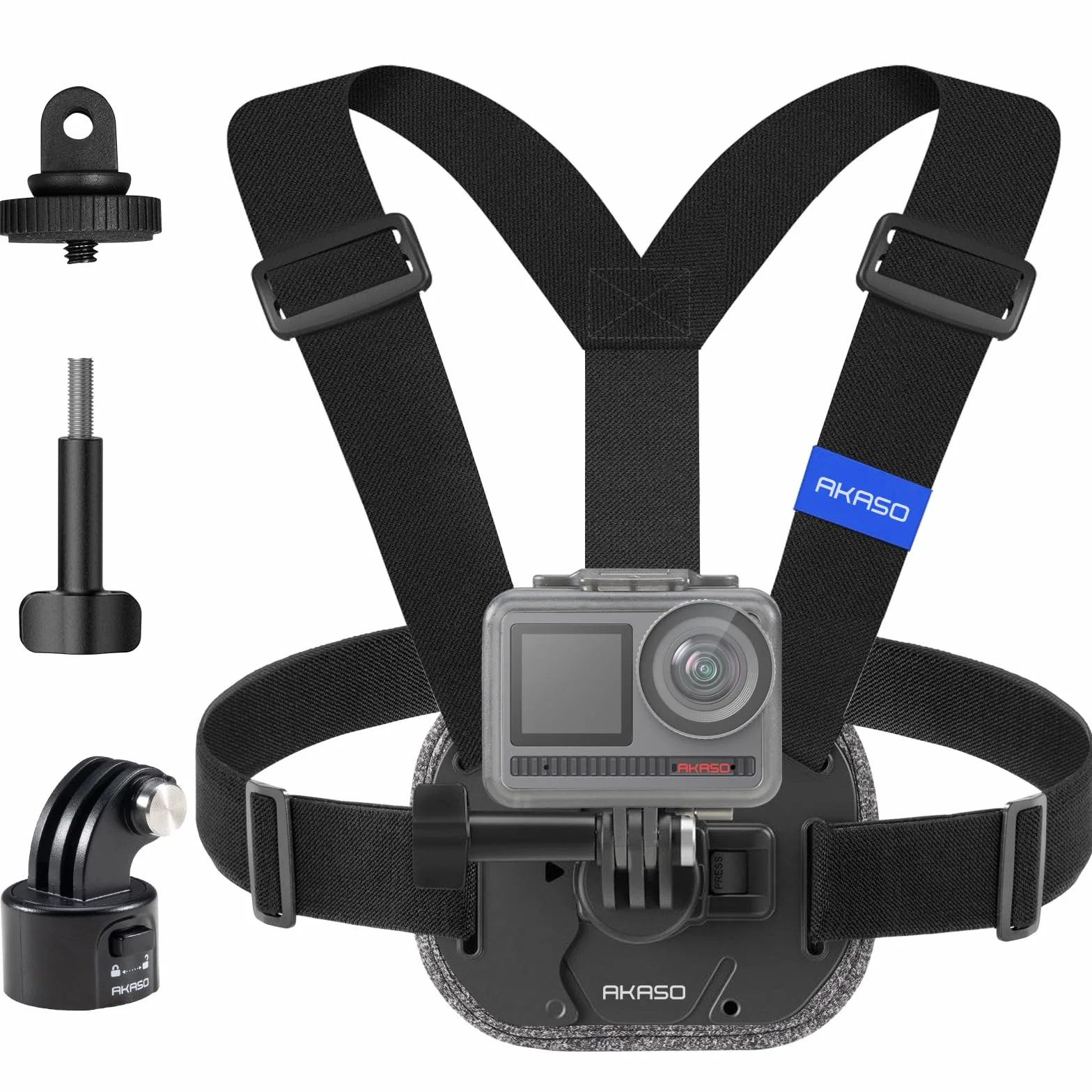 AKASO Harnais de Poitrine à Dégagement Rapide pour Caméras Sport EK7000, Brave 4, Brave 7, V50X