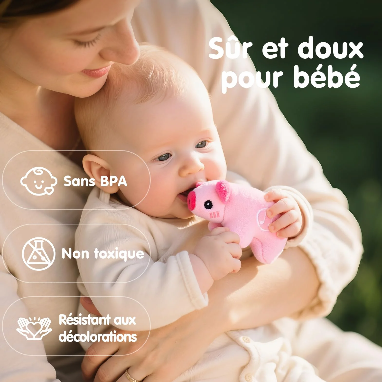 hahaland Jouets pour Bébé 6-12 Mois - Jouet de Ferme Animal en Peluche avec Vrais Sons, Jouets Montessori Sensoriel Cadeau Enfant