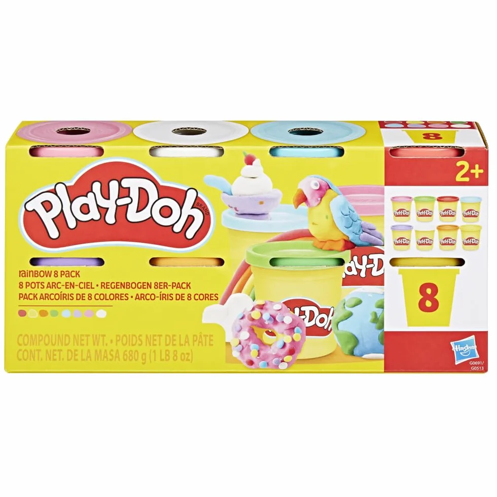 Play-Doh 8 Couleurs Arc-en-Ciel Pâte à Modeler 85 g Pots Activité Manuelle Dès 3 ans