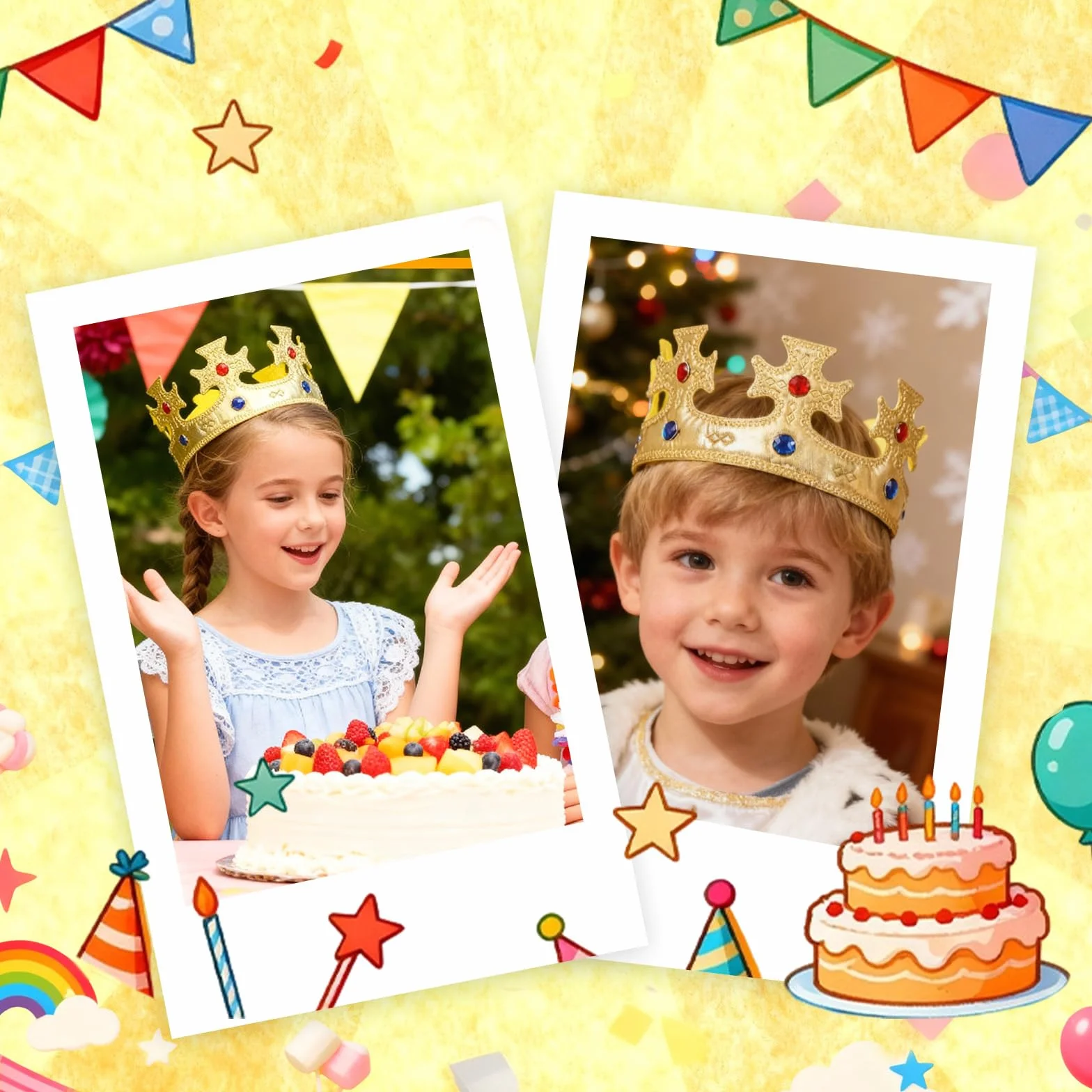 Couronne Anniversaire Enfant Roi Garçon Dorée Accessoire Déguisement Fête