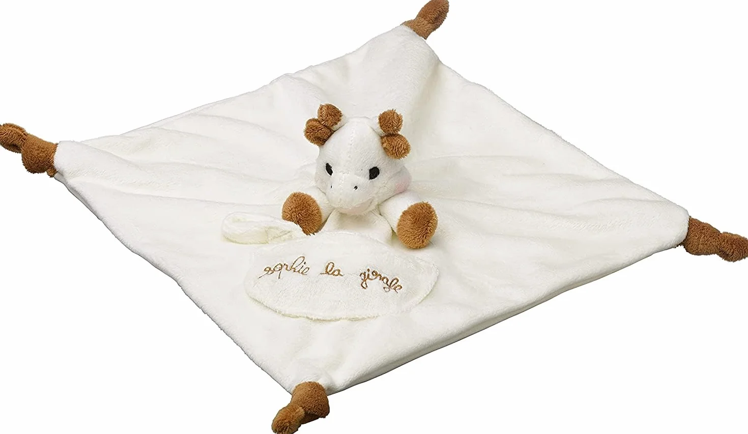 Sophie la Girafe Doudou avec attache sucette Blanc Beige