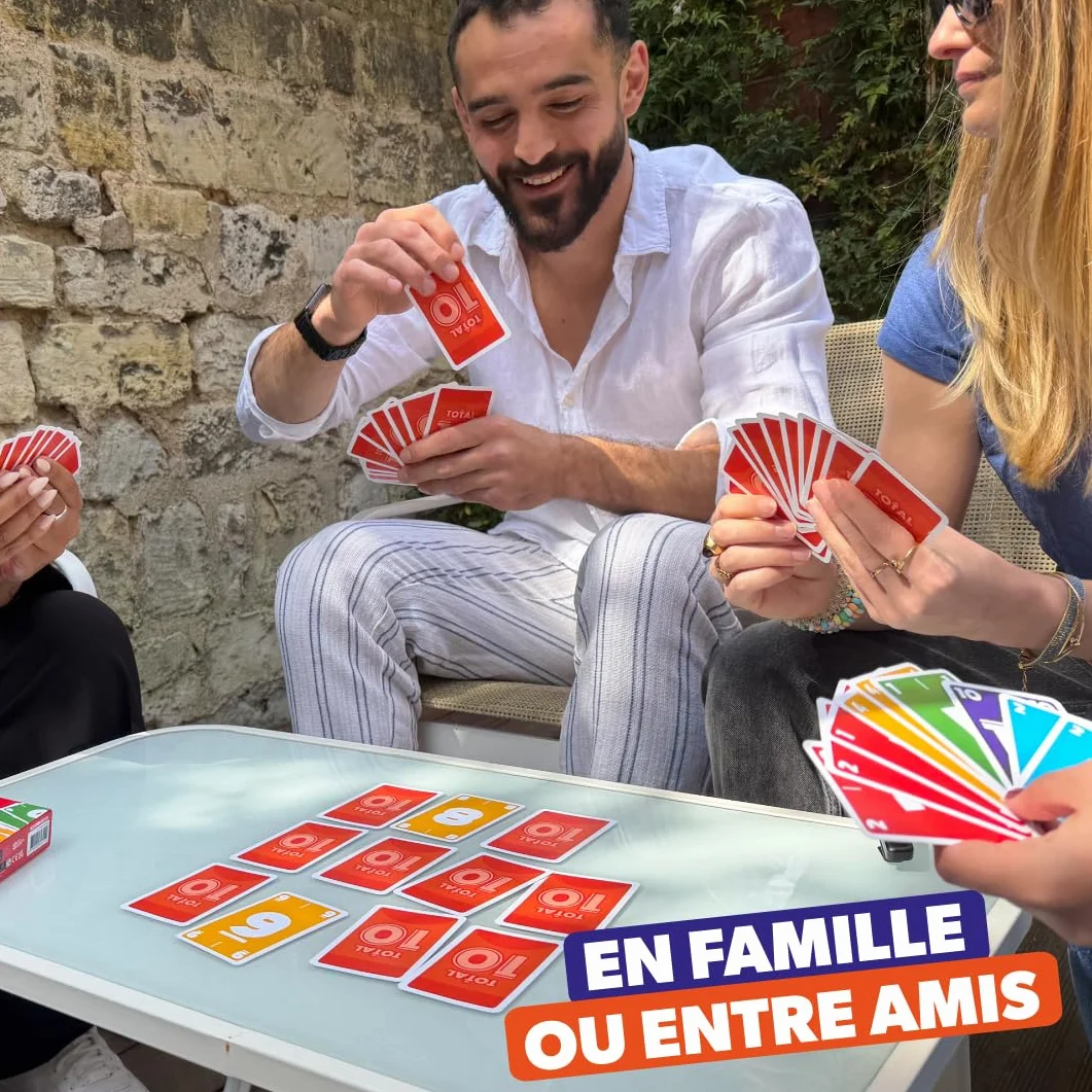Jeu de Cartes Rami Total 10 - 2 à 8 Joueurs, Dès 8 Ans, Version Française