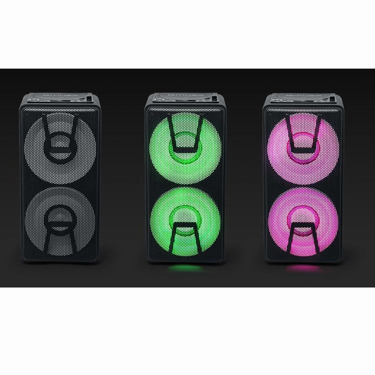 Enceinte autonome à LED Party box portable avec lecteur CD 150W BT CD AUX USB