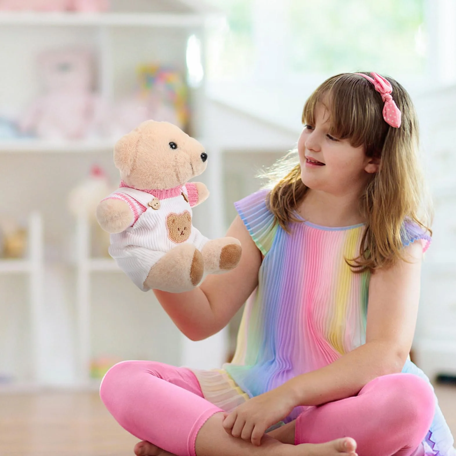 BESTonZON Vêtements pour Peluches Ours 30 Cm 2 Ensembles Confortables avec Pantalon À Bretelles Et Pull