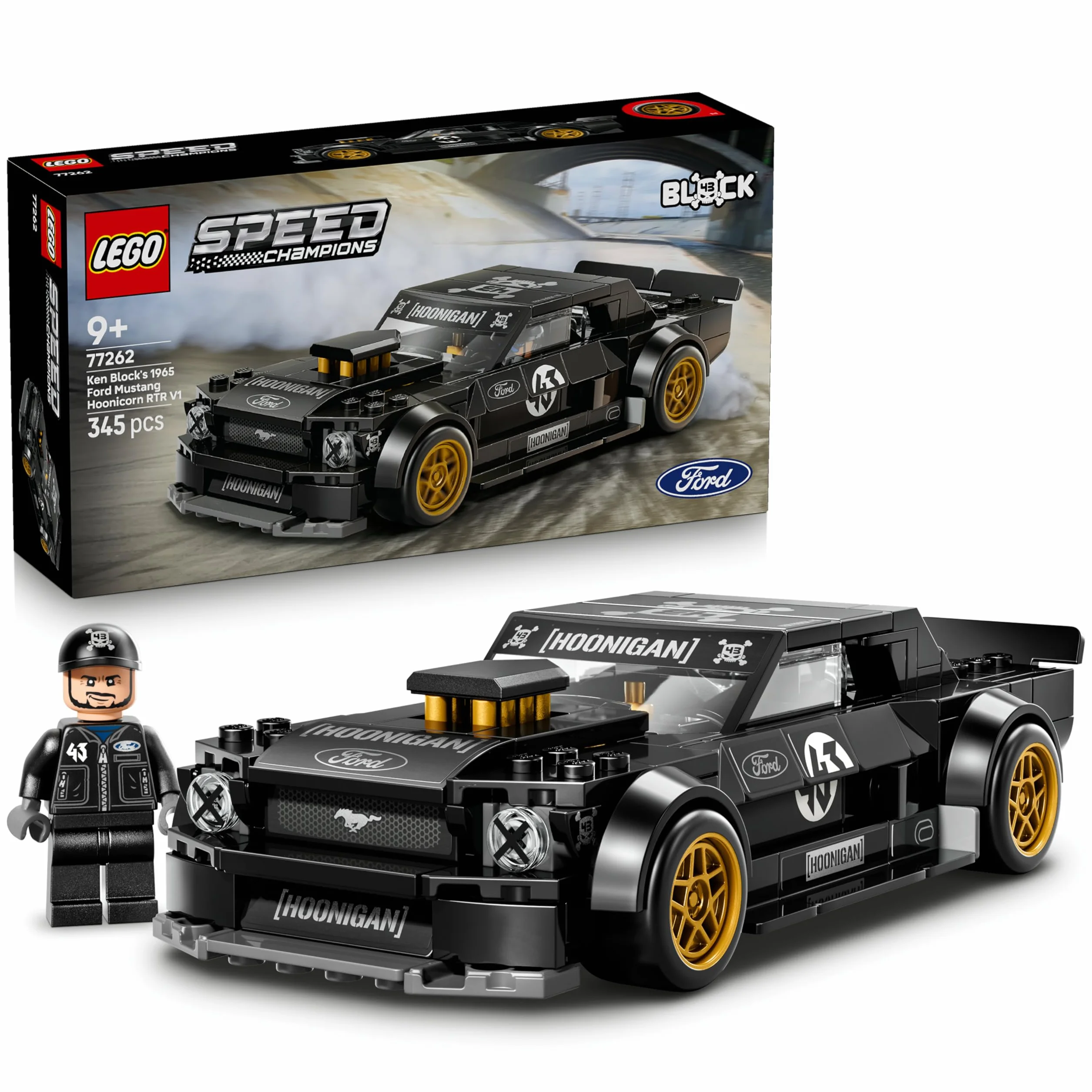 LEGO Speed Champions Ford Mustang Hoonicorn V1 1965 Ken Block Voiture Maquette Minifigurine Collector 77262