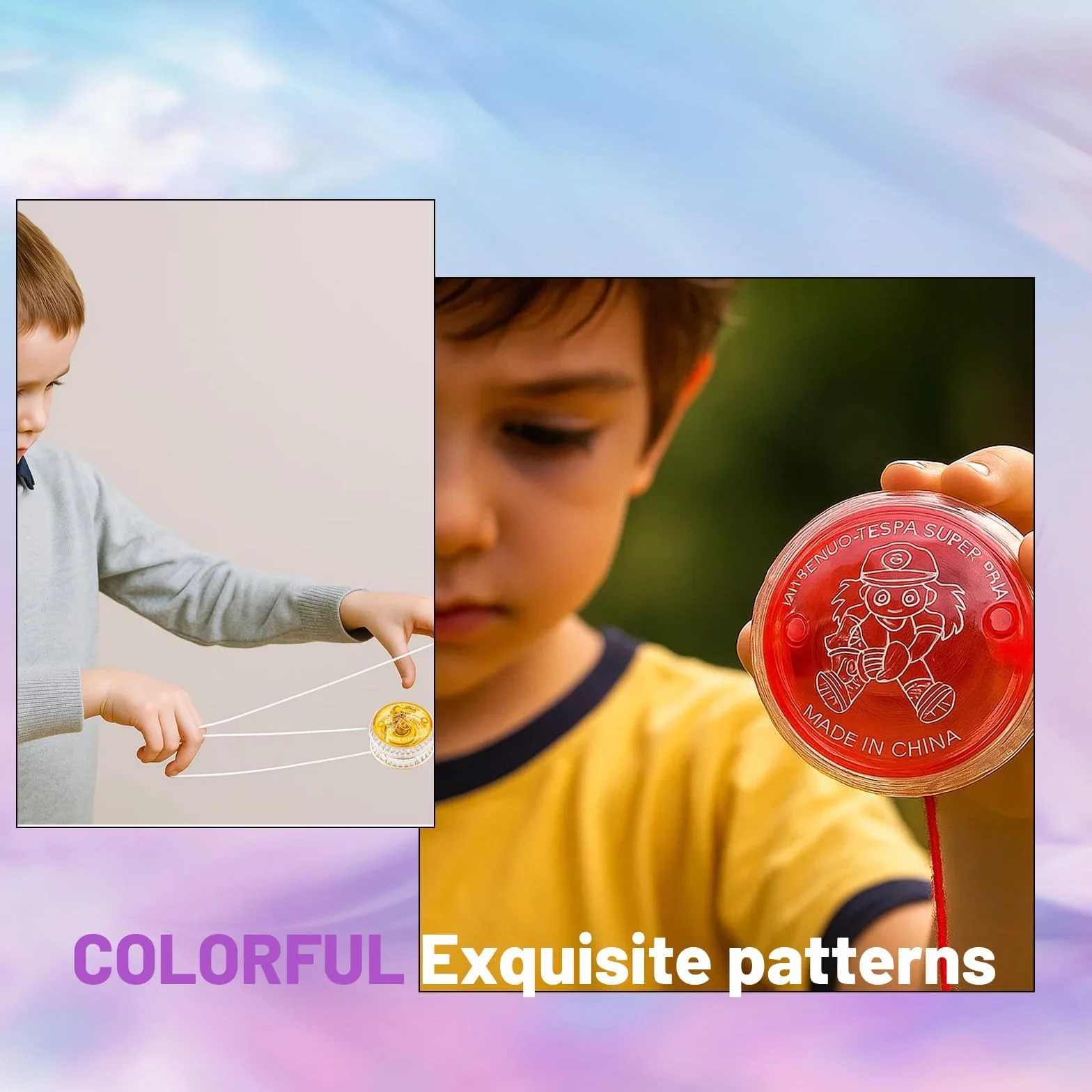 Yoyo Professionnel 6Pcs Design Ergonomique avec Corde Solide