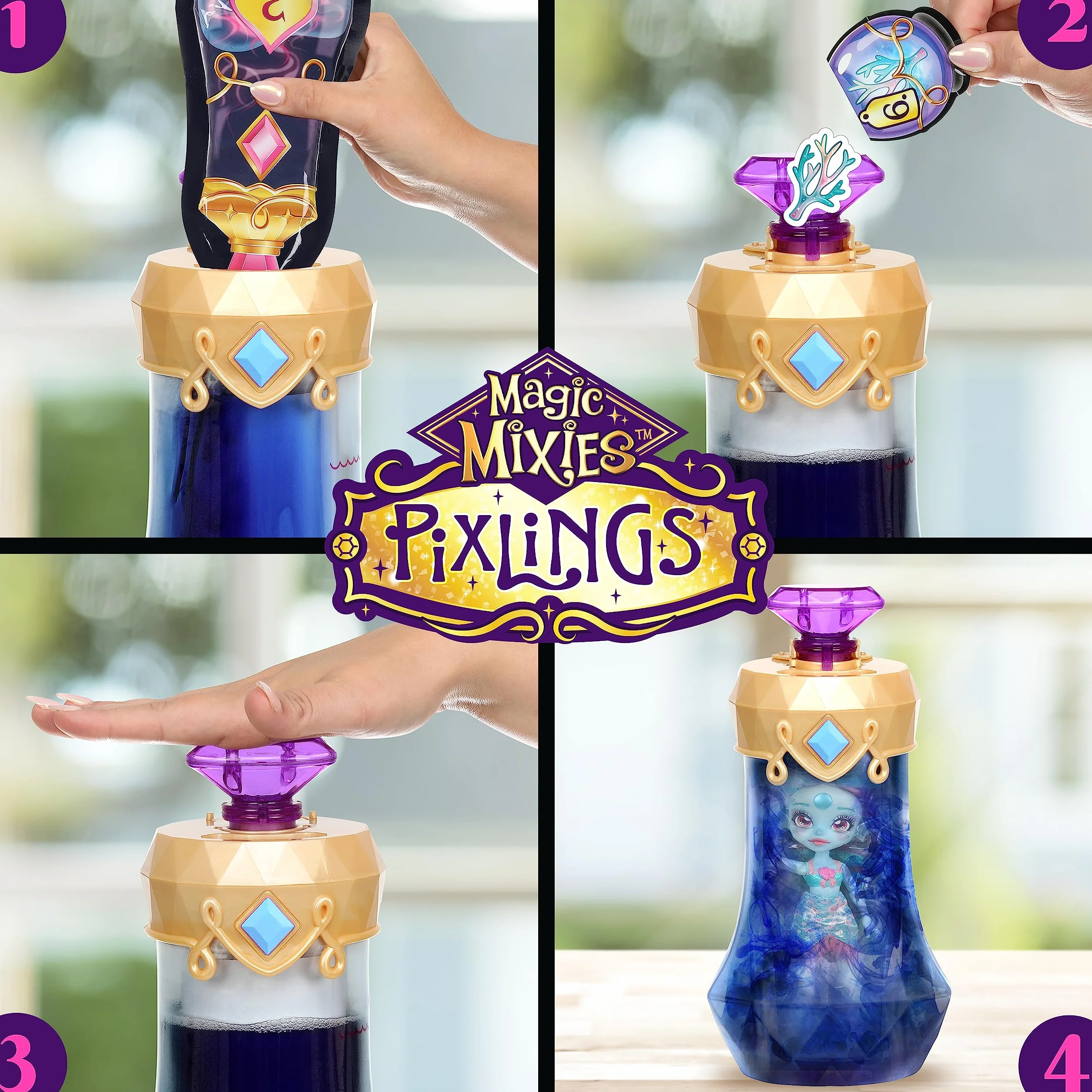 Magic Mixies Pixlings Marena Sirène Potion Magique Flacon 16,5 cm