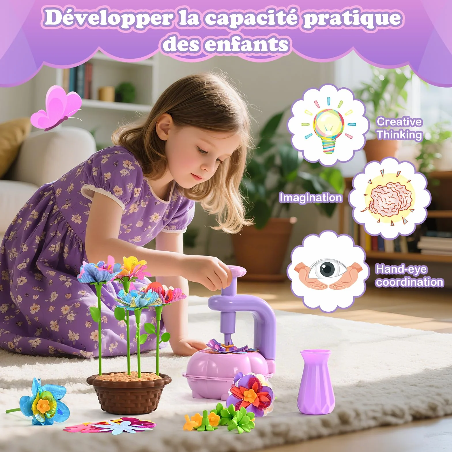 BlueSwan Activité Manuelle Enfant Cadeau Fille 4-12 Ans Fleur Jeux Exterieur Bricolage Anti Stress Jouet Fille