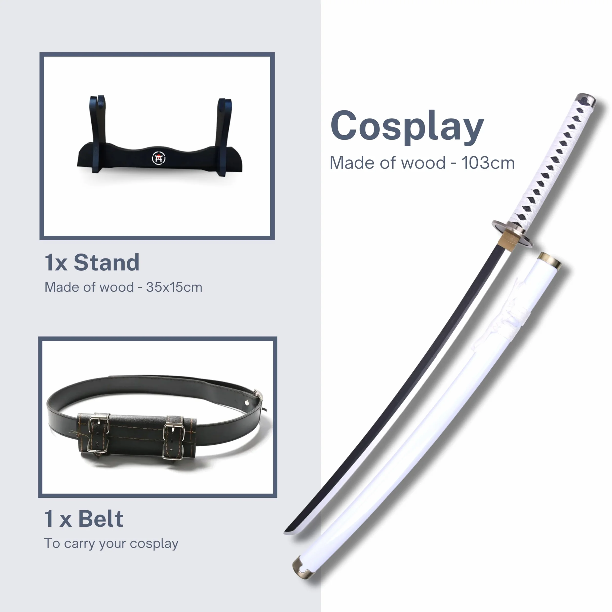 Katana One Piece Réplique Manga Sabre Bois Ceinture Cosplay Décoration Jouet