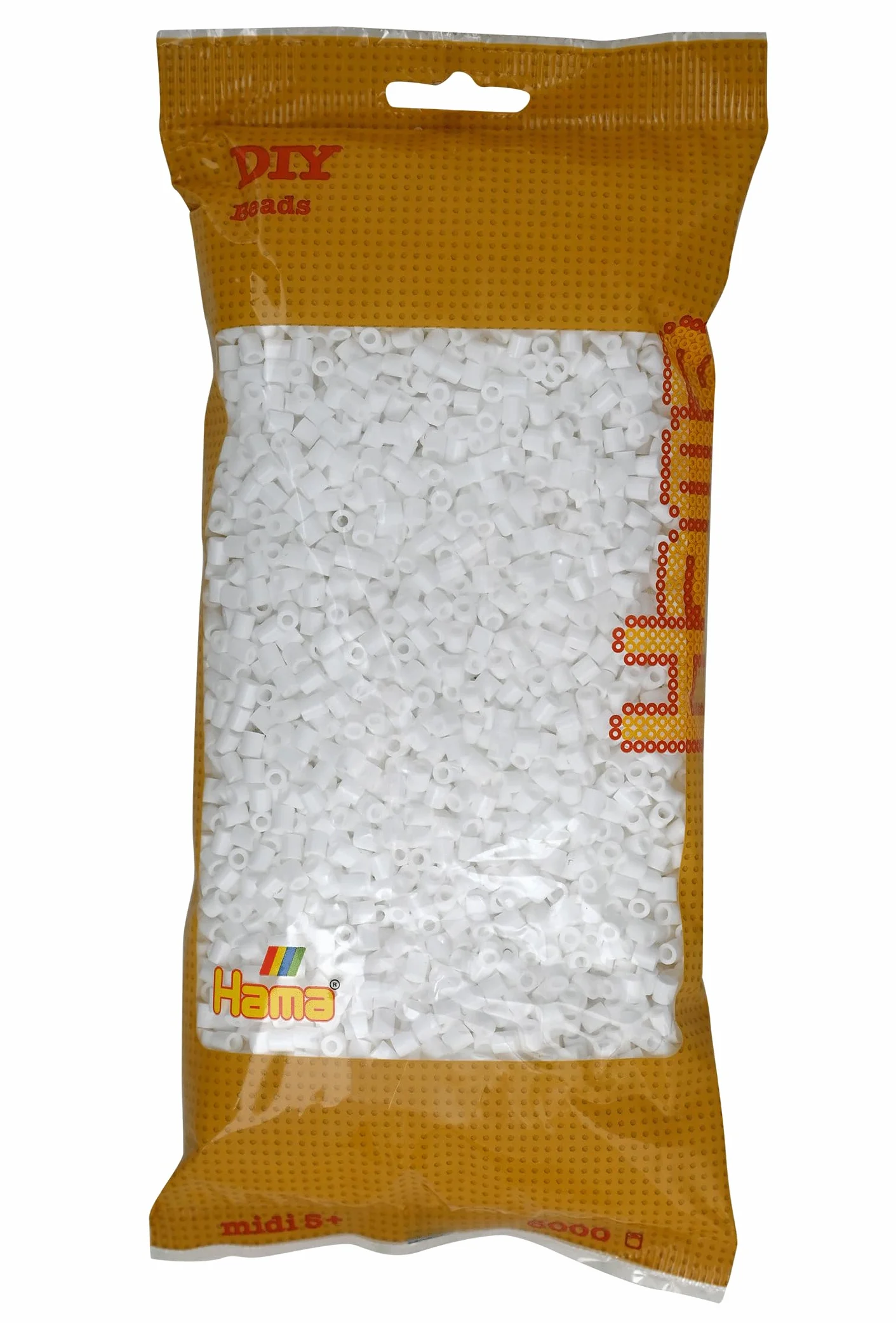 Hama Loisirs Créatifs Sachet 6000 Perles à Repasser Taille Midi Blanc