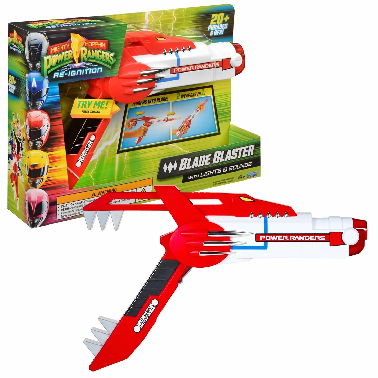 Power Rangers Pistolet Blaster 2-en-1 Sons et Lumières 4+ PWG11