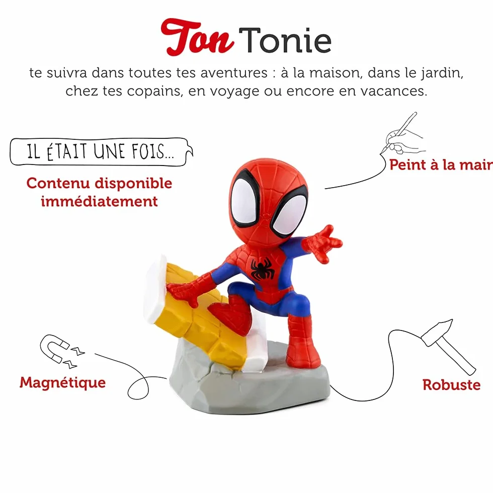 tonies Figurine Spidey et Ses Amis Extraordinaires - Personnage Audio avec Histoire et Chansons pour Toniebox 3 Ans+