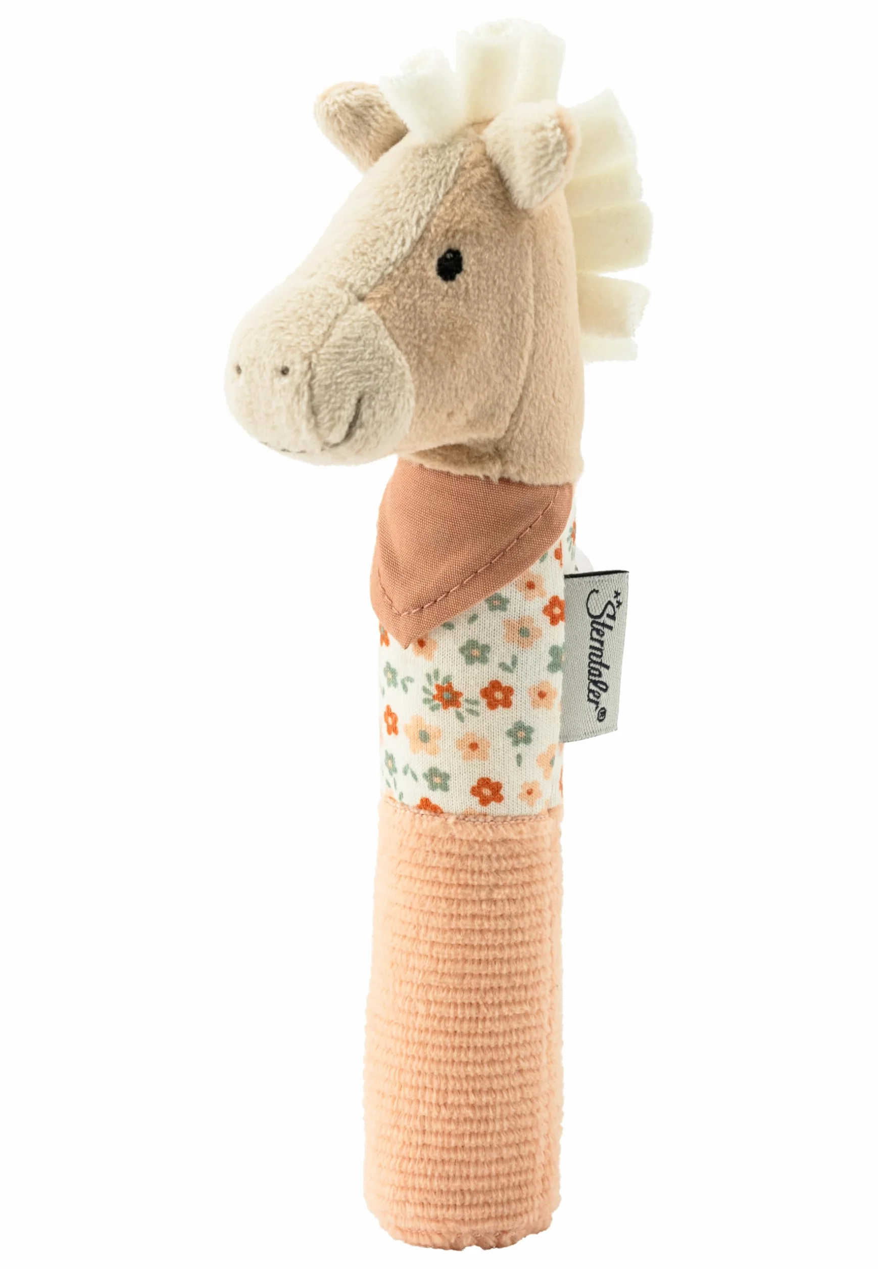 Sterntaler Cheval Sunny Jouet pour bébé en tissus doux avec motif floral beige clair