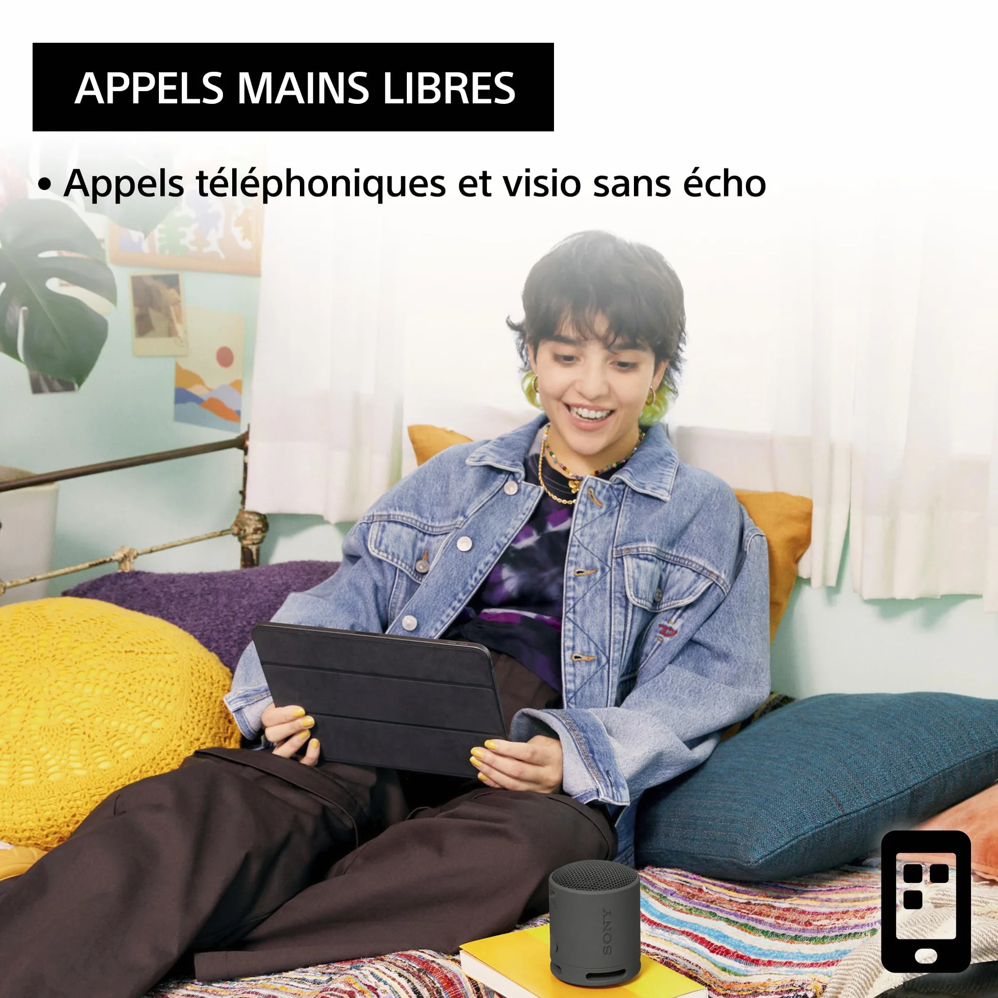 Sony SRS-XB100 Enceinte Bluetooth Portable IP67 Étanche Batterie 16H Noir