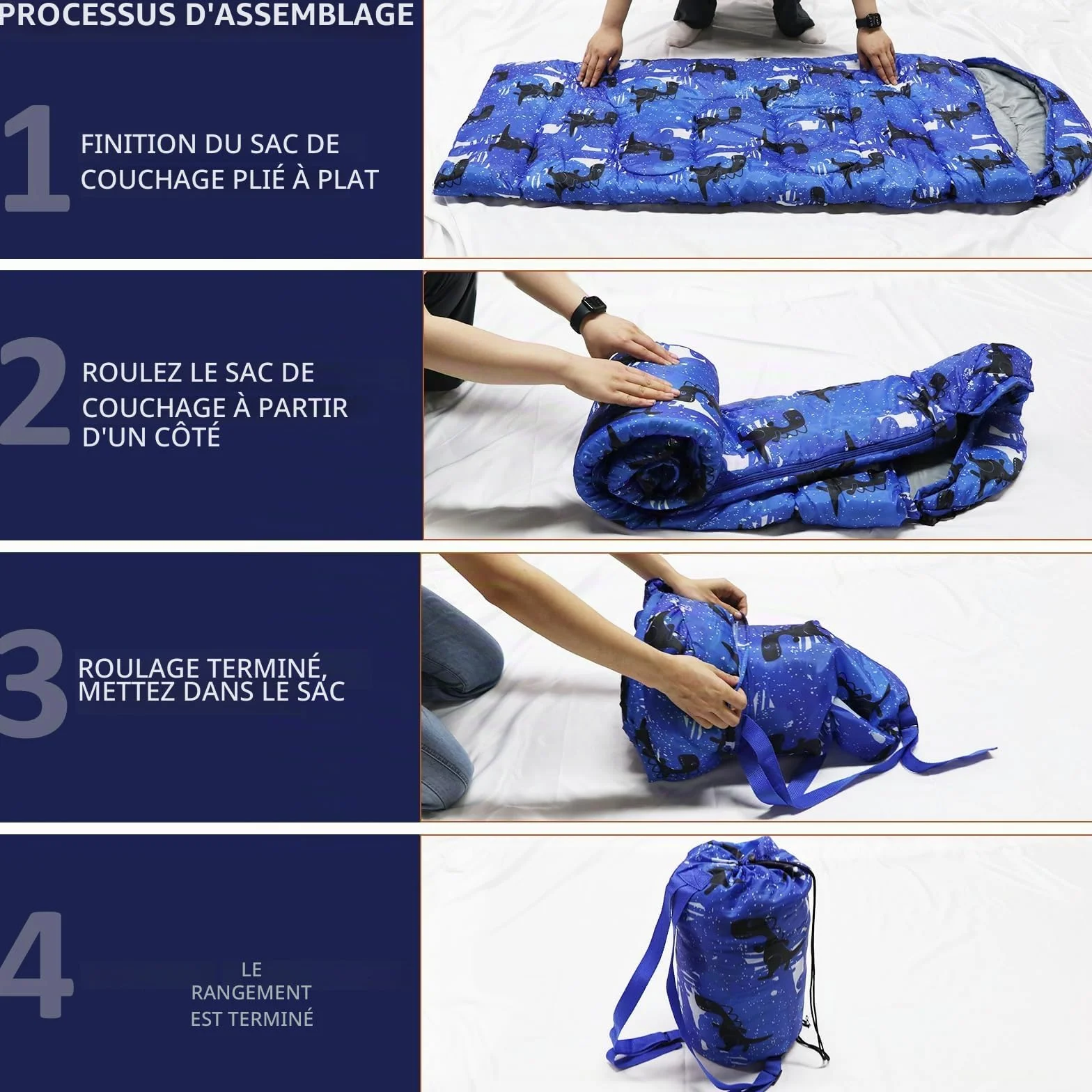 Sacs de Couchage pour Enfants Camping Compact 3 Saisons Léger Imperméable avec Sac de Transport