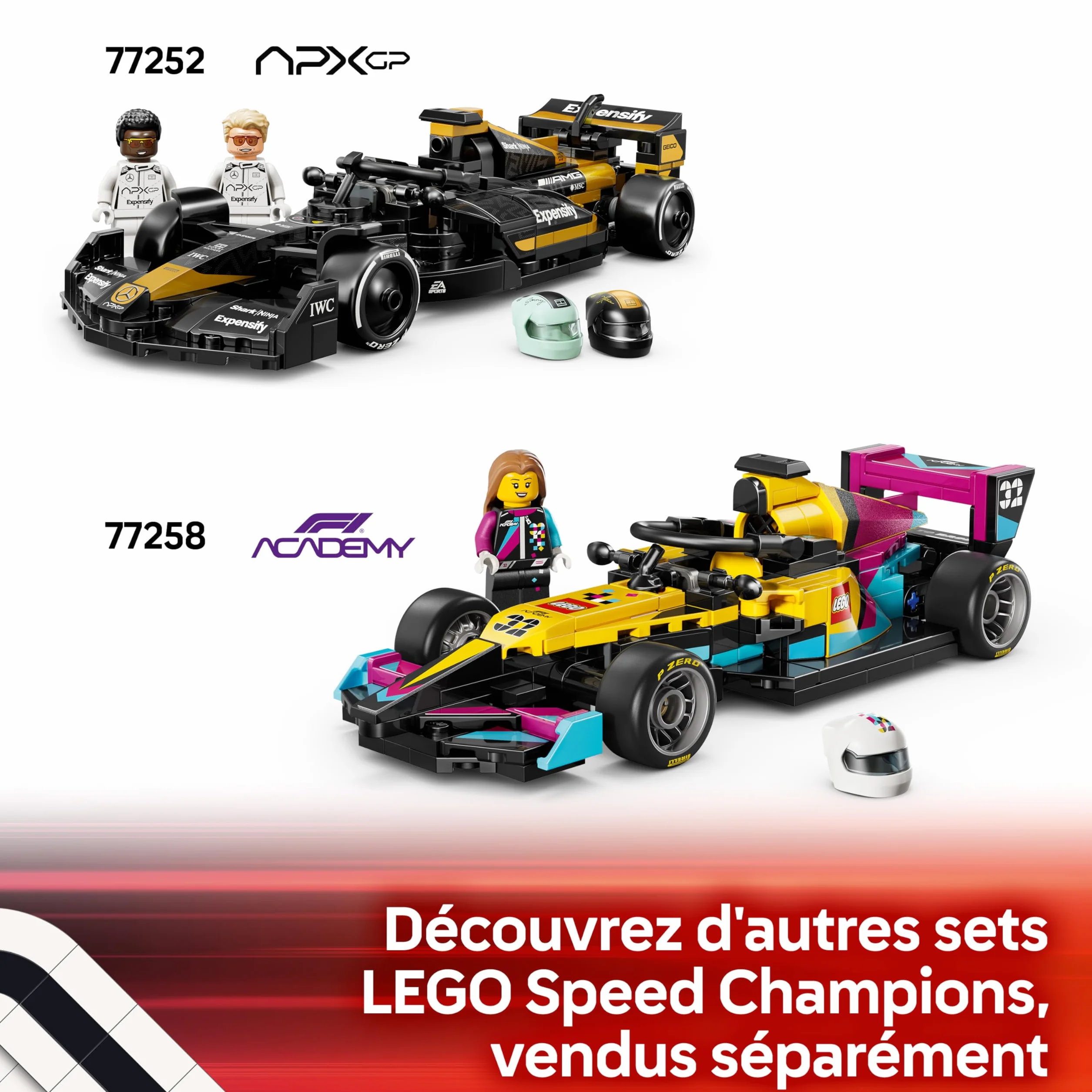 LEGO Speed Champions Audi Revolut F1 Team R26 Voiture de Course 77259 Jouet Maquette Minifigurine Pilote