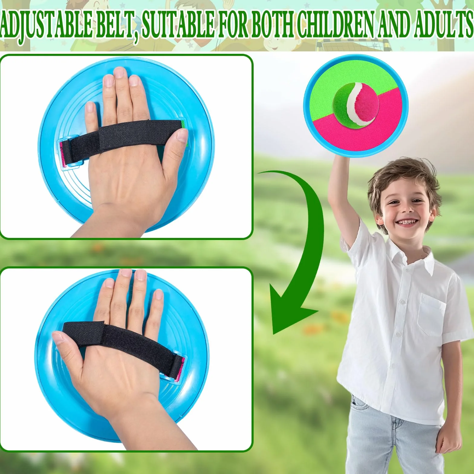 Raquette Scratch Jeux de Plage Enfant Balle Léger 3-6 Ans 4 Disques 4 Balles