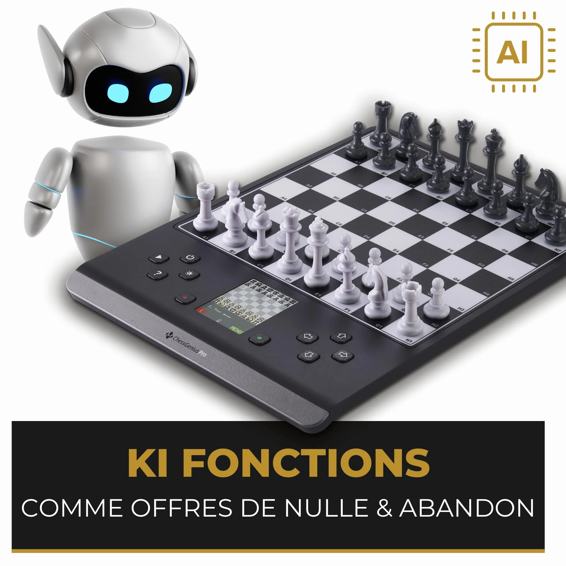 Millennium ChessGenius Pro Ordinateur d'échecs pour débutants et joueurs confirmés,entraîneur d'échecs intelligent offrant de nombreuses possibilités d'entraînement et différents niveaux de difficulté