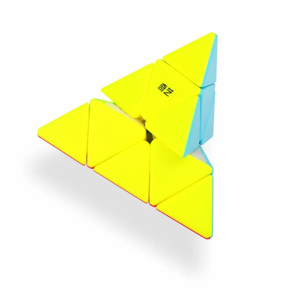 QY Toys 3x3 Pyramid Speed Cube Stickerless 3x3x3 Pyraminx Triangle Magic Cube