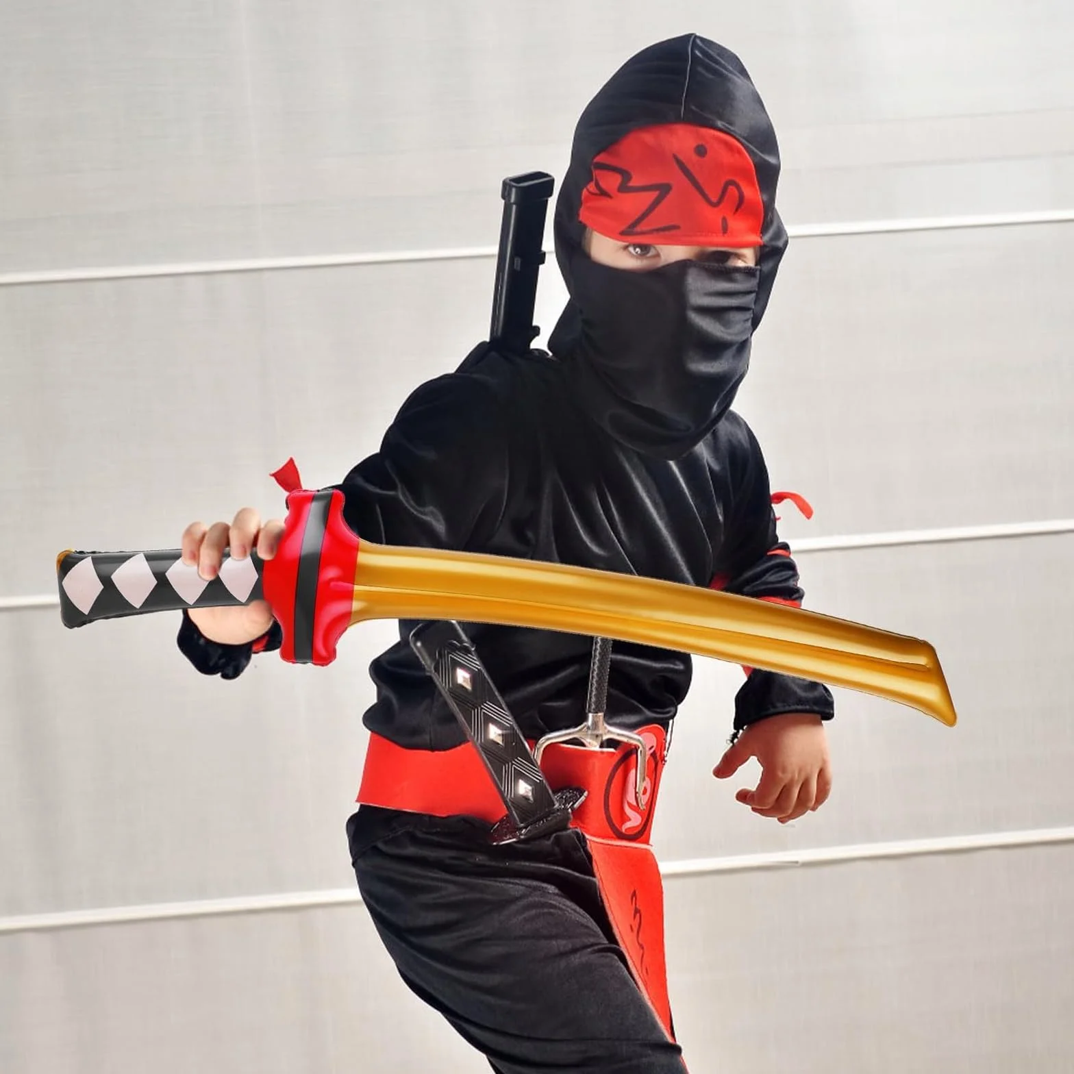 Épées Gonflables Jouet Épée de Samouraï, 6 Pièces Ensemble pour Fête Ninja