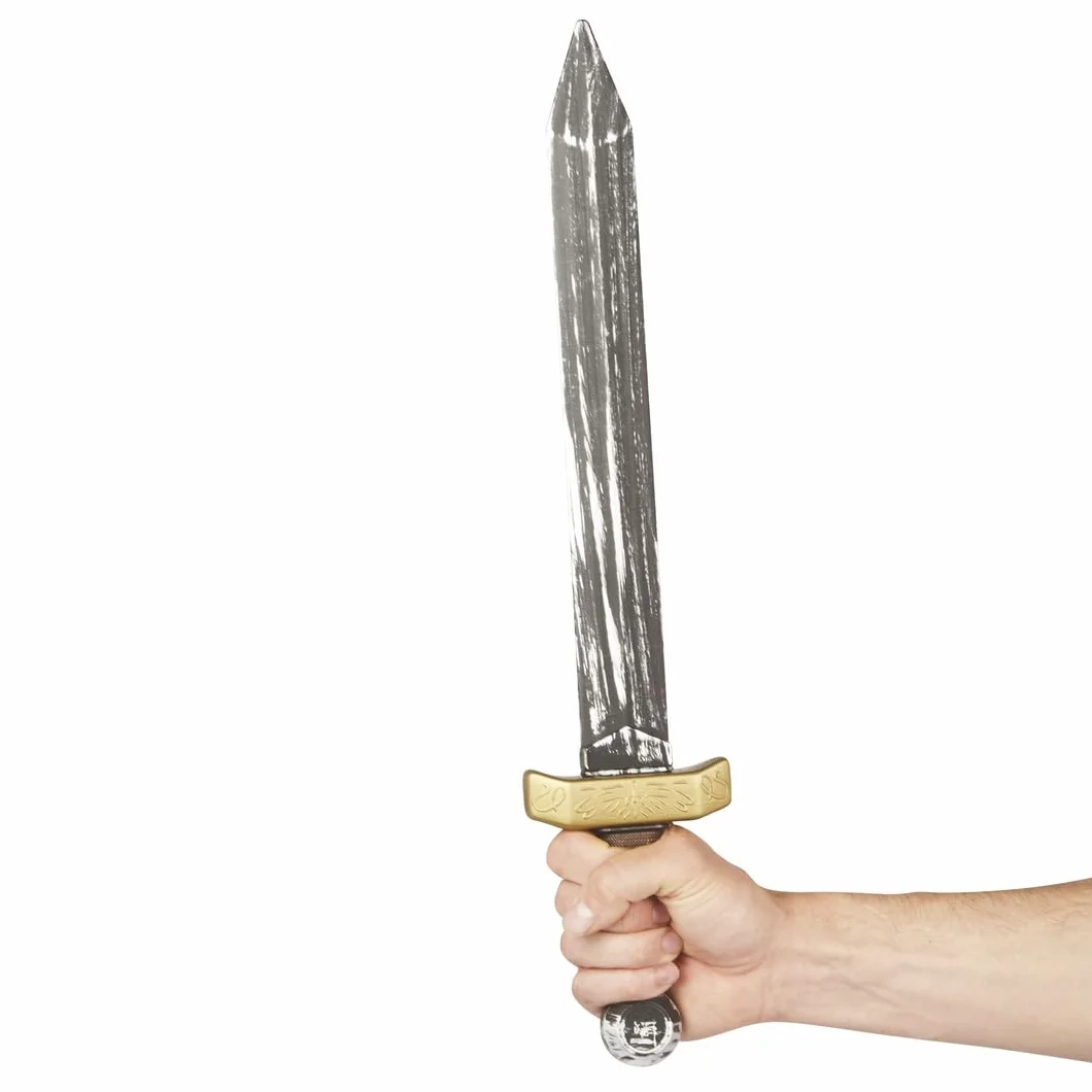 P'tit Clown Épée Factice Accessoire Déguisement Légionnaire Soldat Gladiateur Chevalier Plastique Marron Argent 48 cm